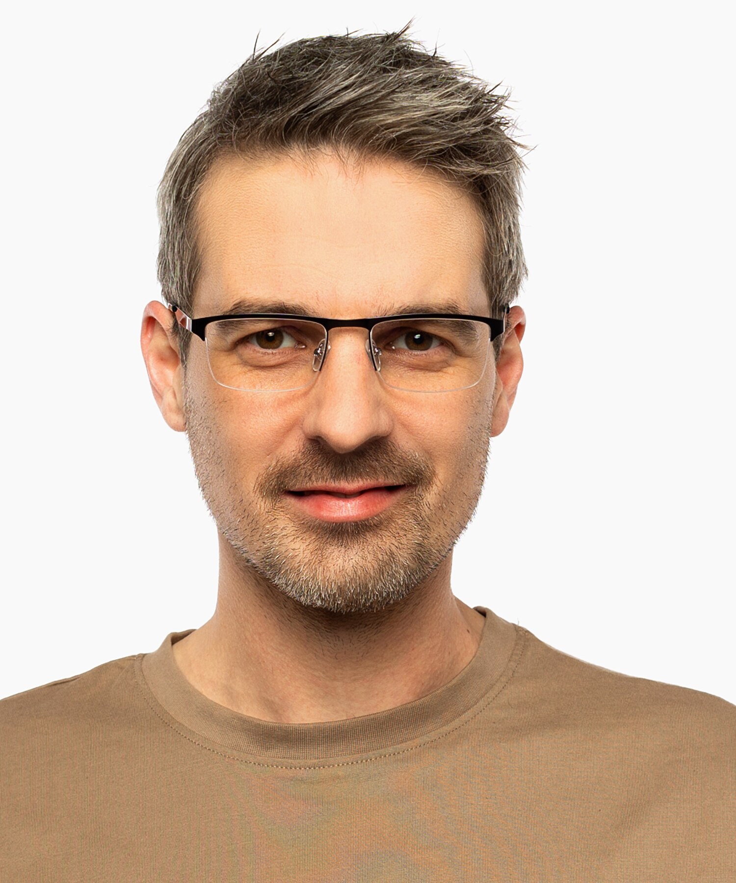 Vancouver Schwarz & Silber MetallEyeglass Frames für Herren von B24