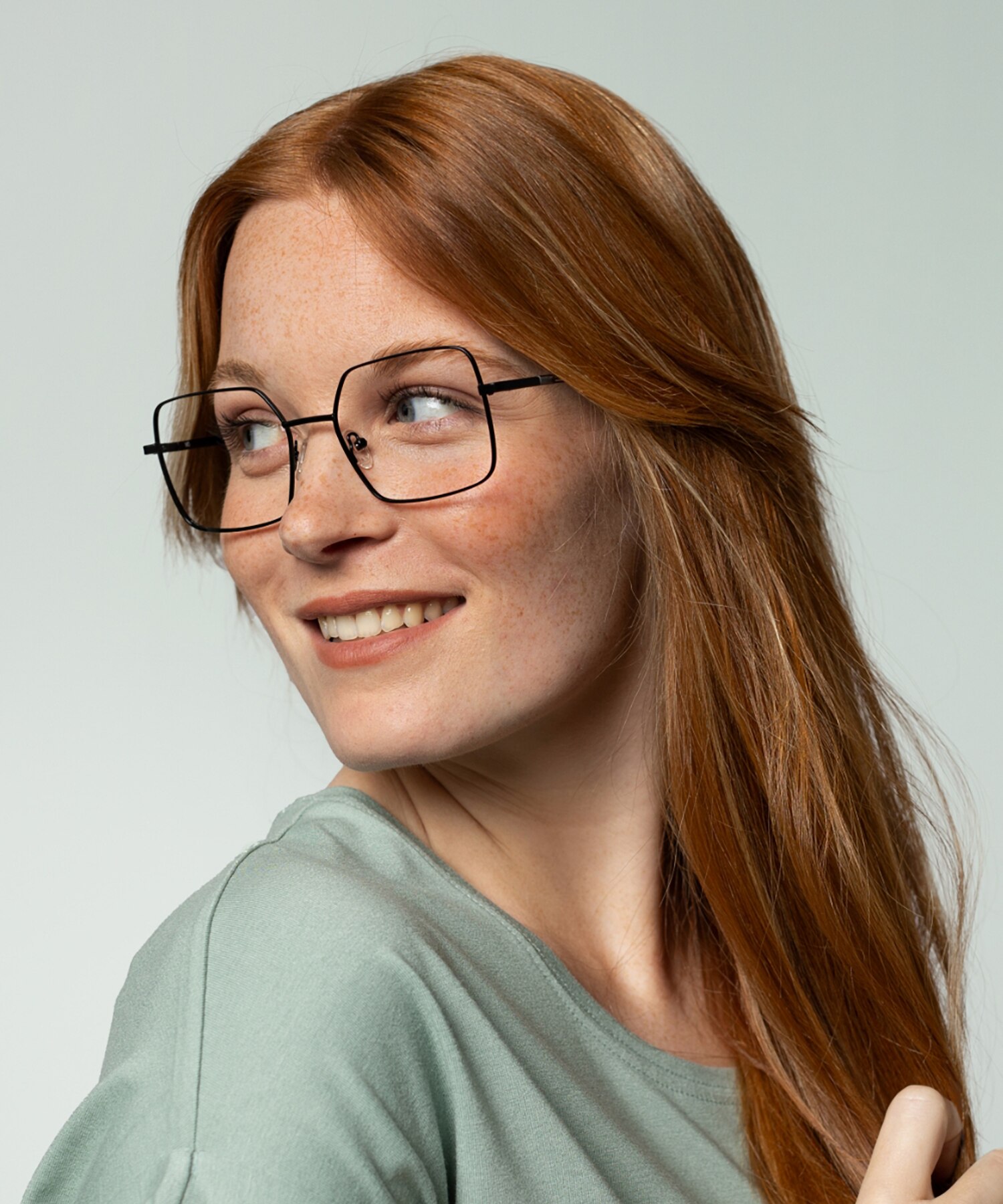 Florenz Schwarz MetallEyeglass Frames für Damen von B24