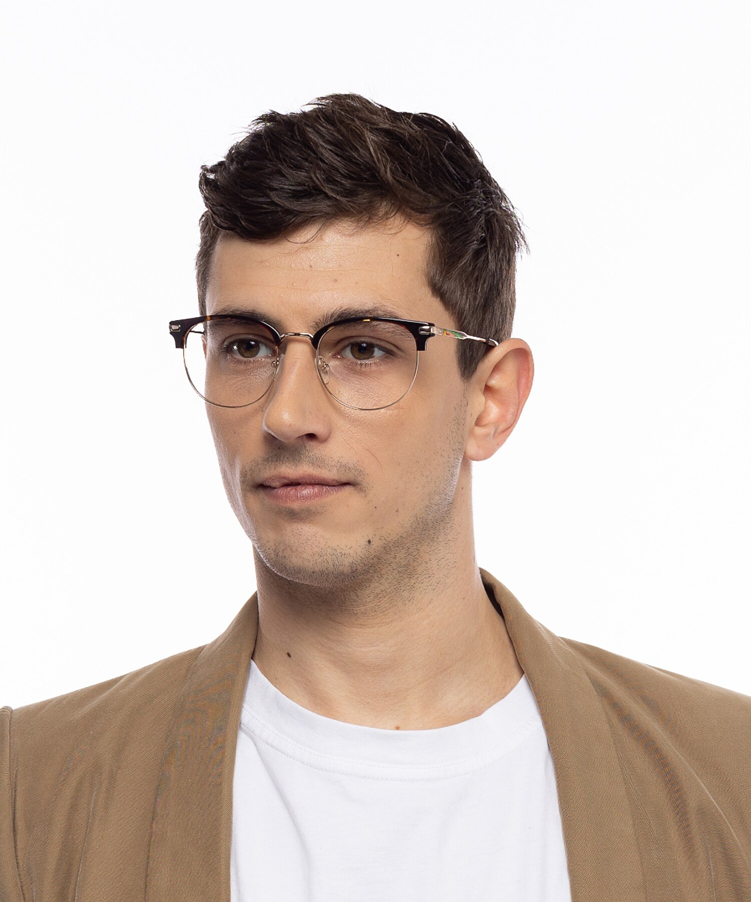 Wimbledon Schwarz & Silber MetallEyeglass Frames für Herren von B24
