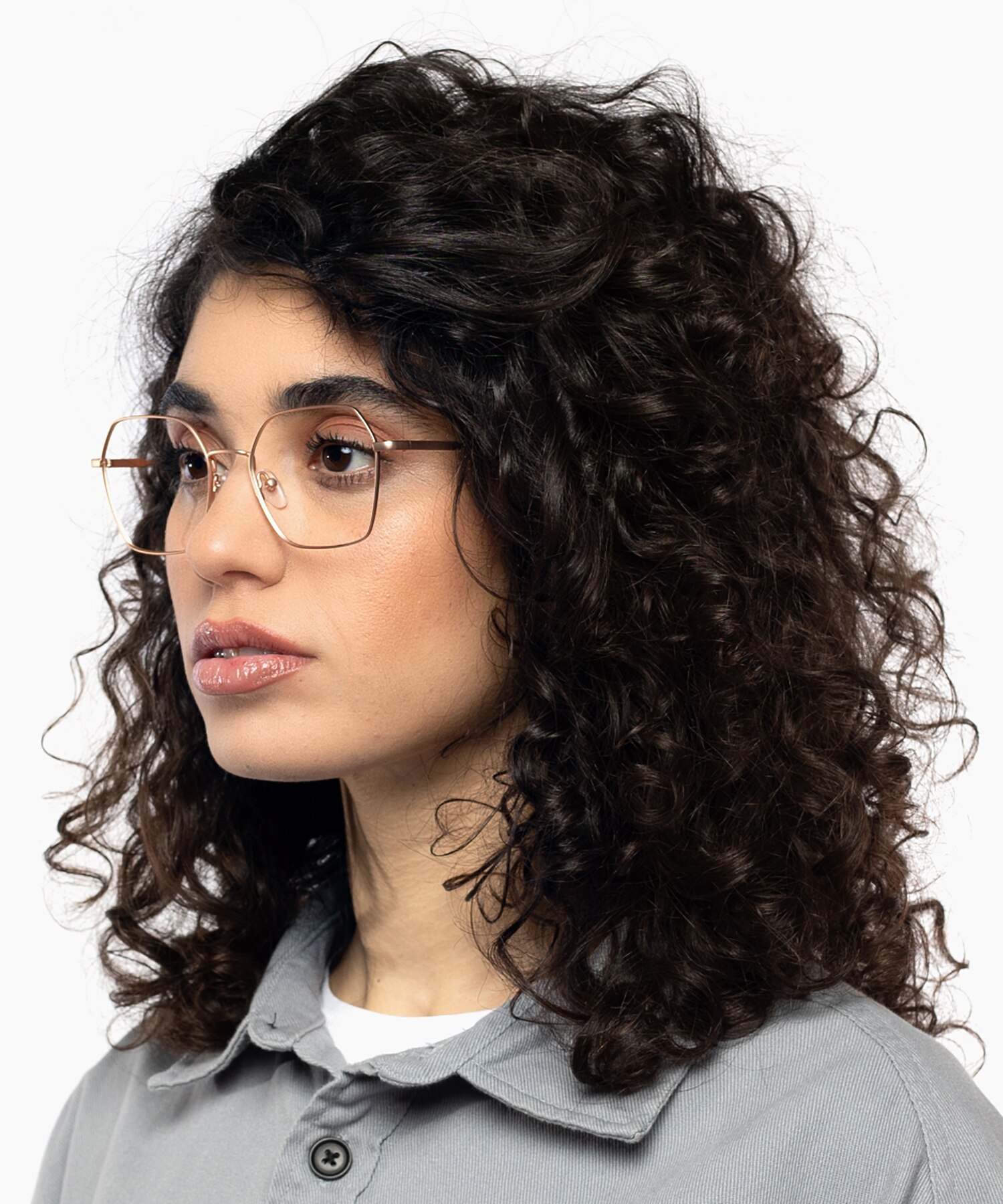 Miranda Mat roze goud  &  roze Havana MetaalEyeglass Frames voor dames van B24