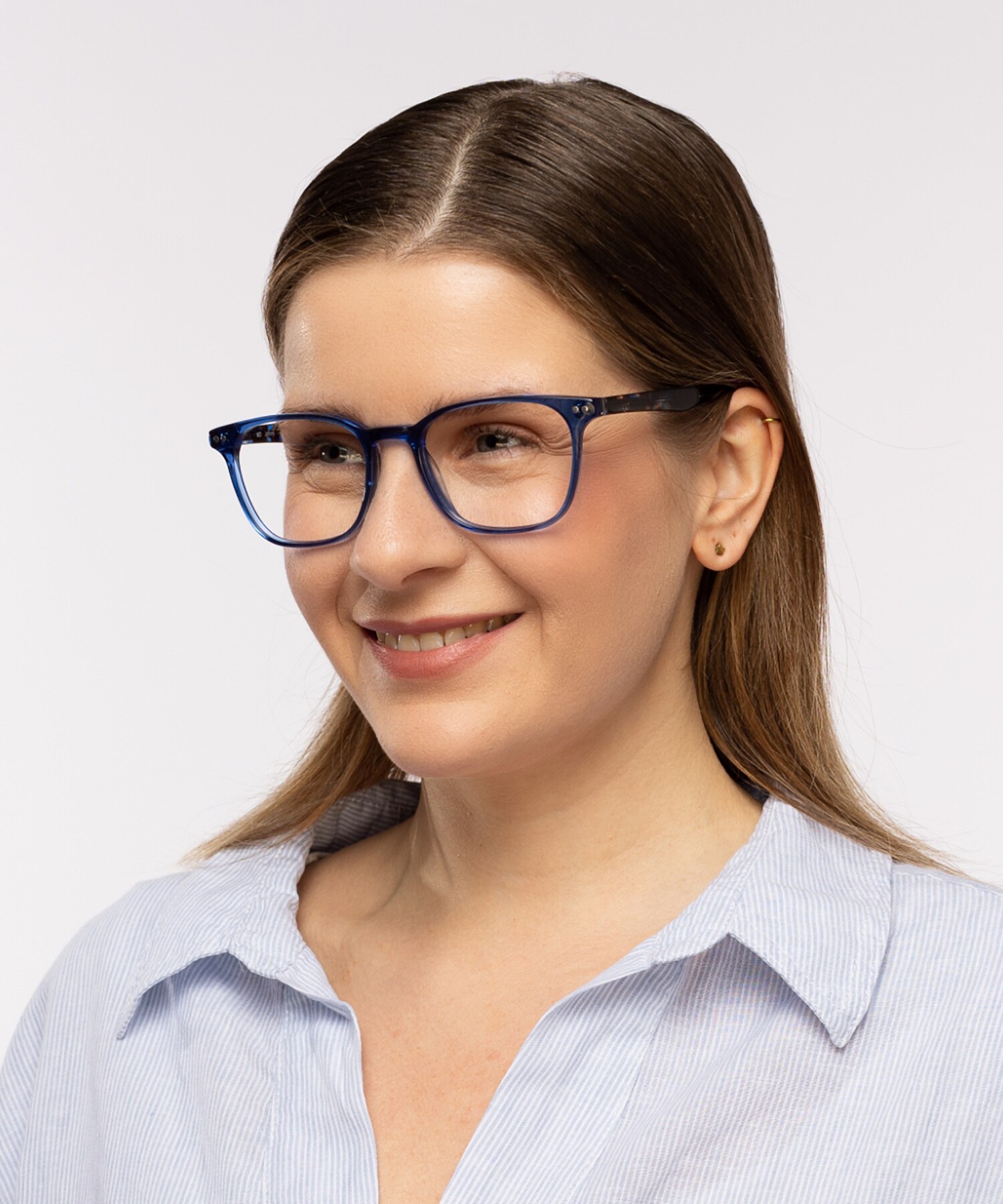 Johnny Crystal Blue  &  Blue Havana AcetatEyeglass Frames für Damen von B24