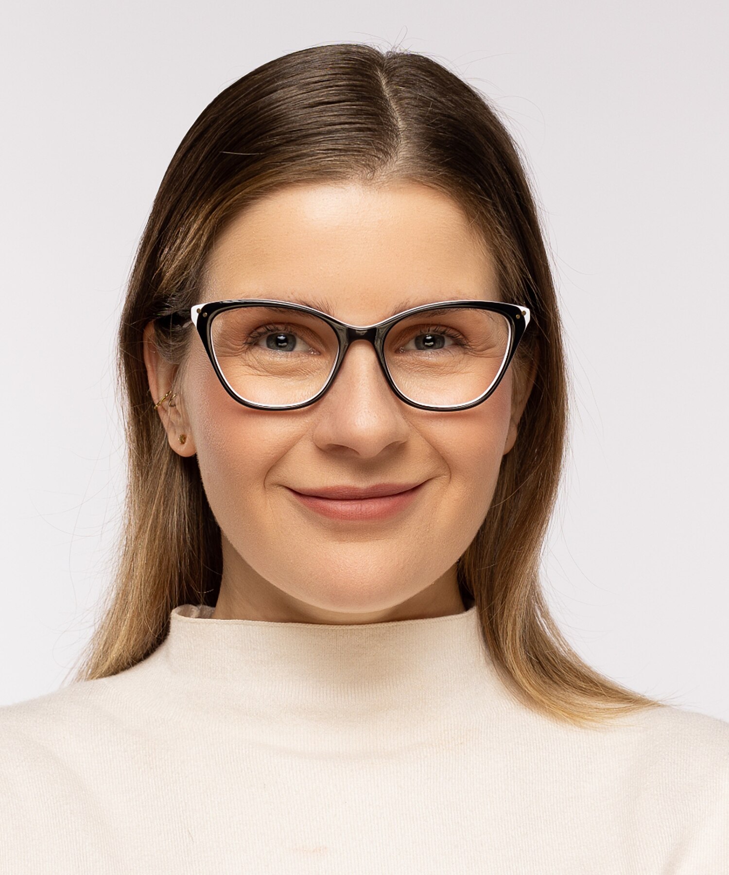 Megan Bilayer Black  &  White AcetatEyeglass Frames für Damen von B24