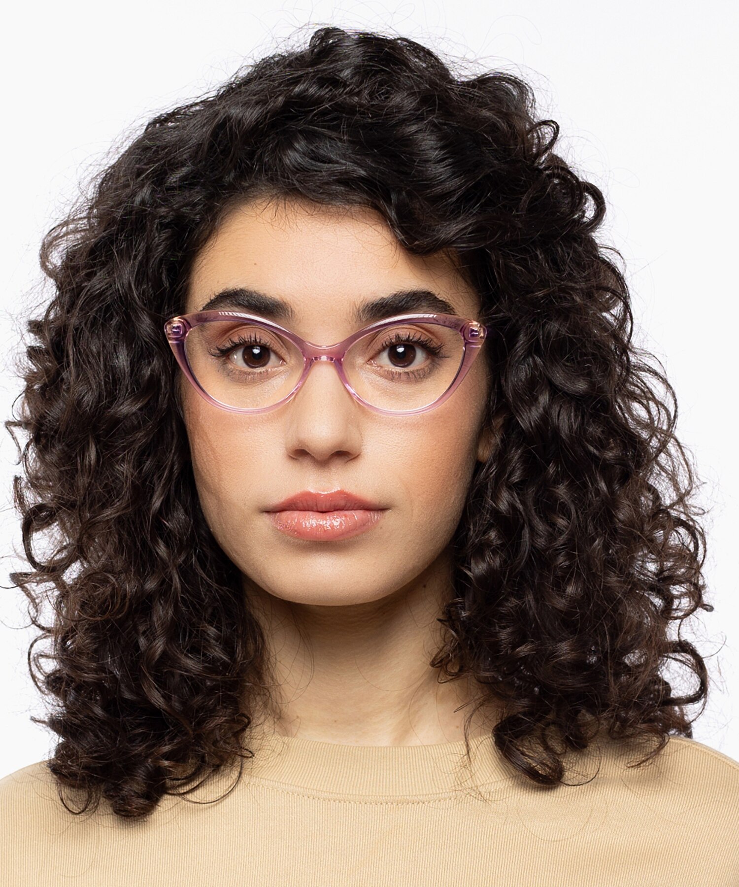 Rose Tweelaags paars  &  perzik AcetaatEyeglass Frames voor dames van B24