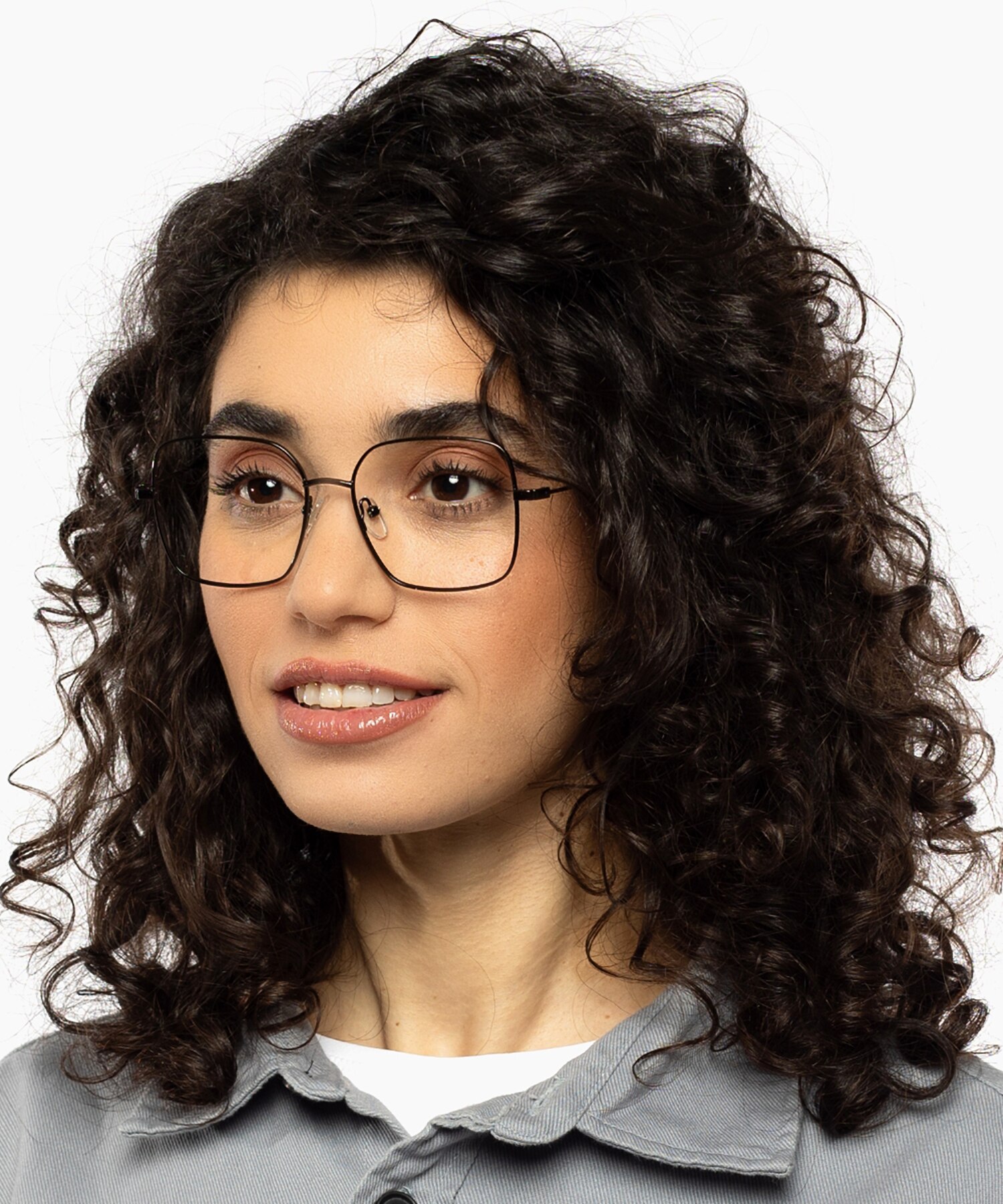 Carrie Parelachtig zwart MetaalEyeglass Frames voor dames van B24