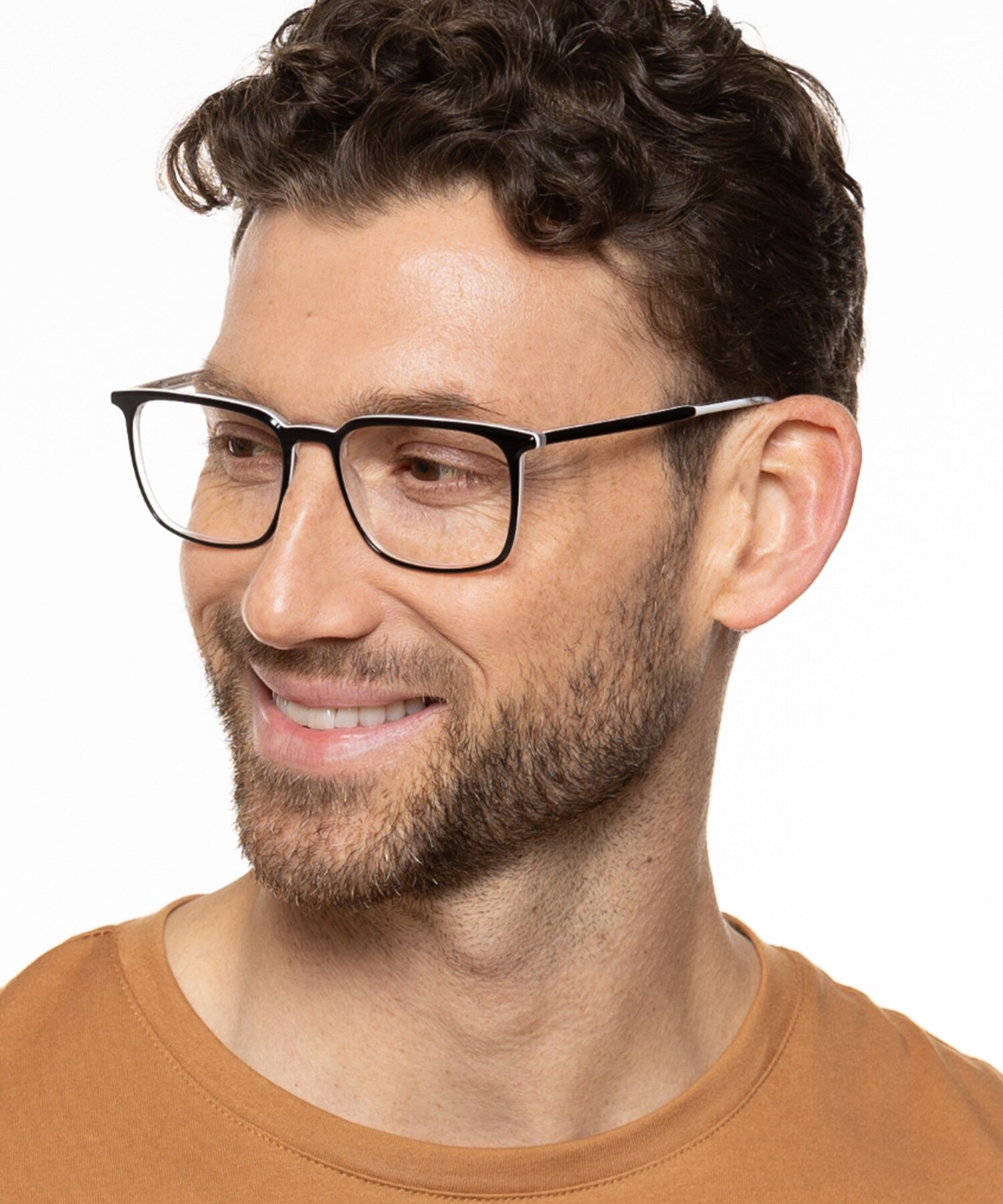 Oakland Trilayer Black  &  Crystal AcetatEyeglass Frames für Herren von B24