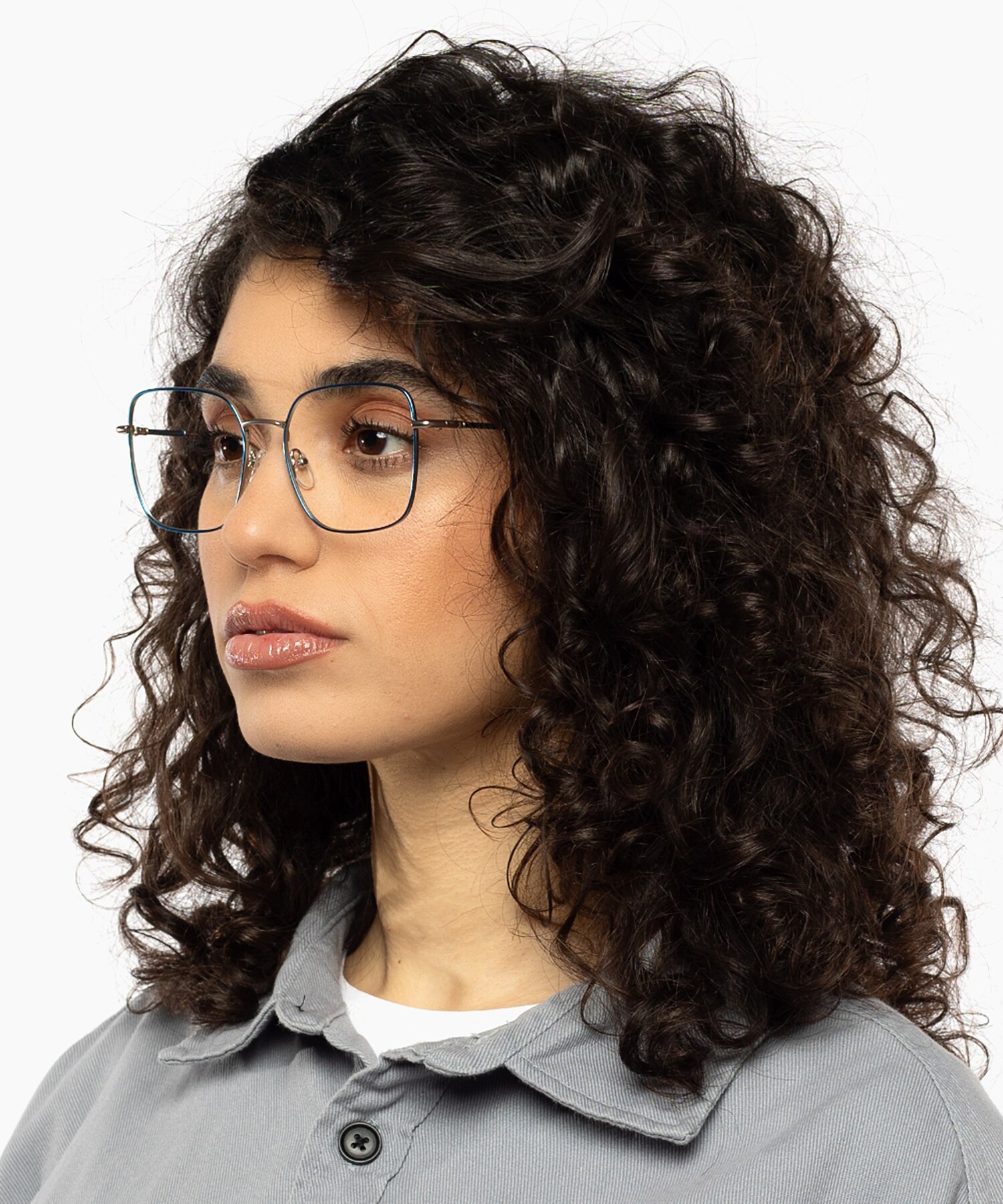 Tribeca Matt Silver  &  Blue MetallEyeglass Frames für Damen von B24