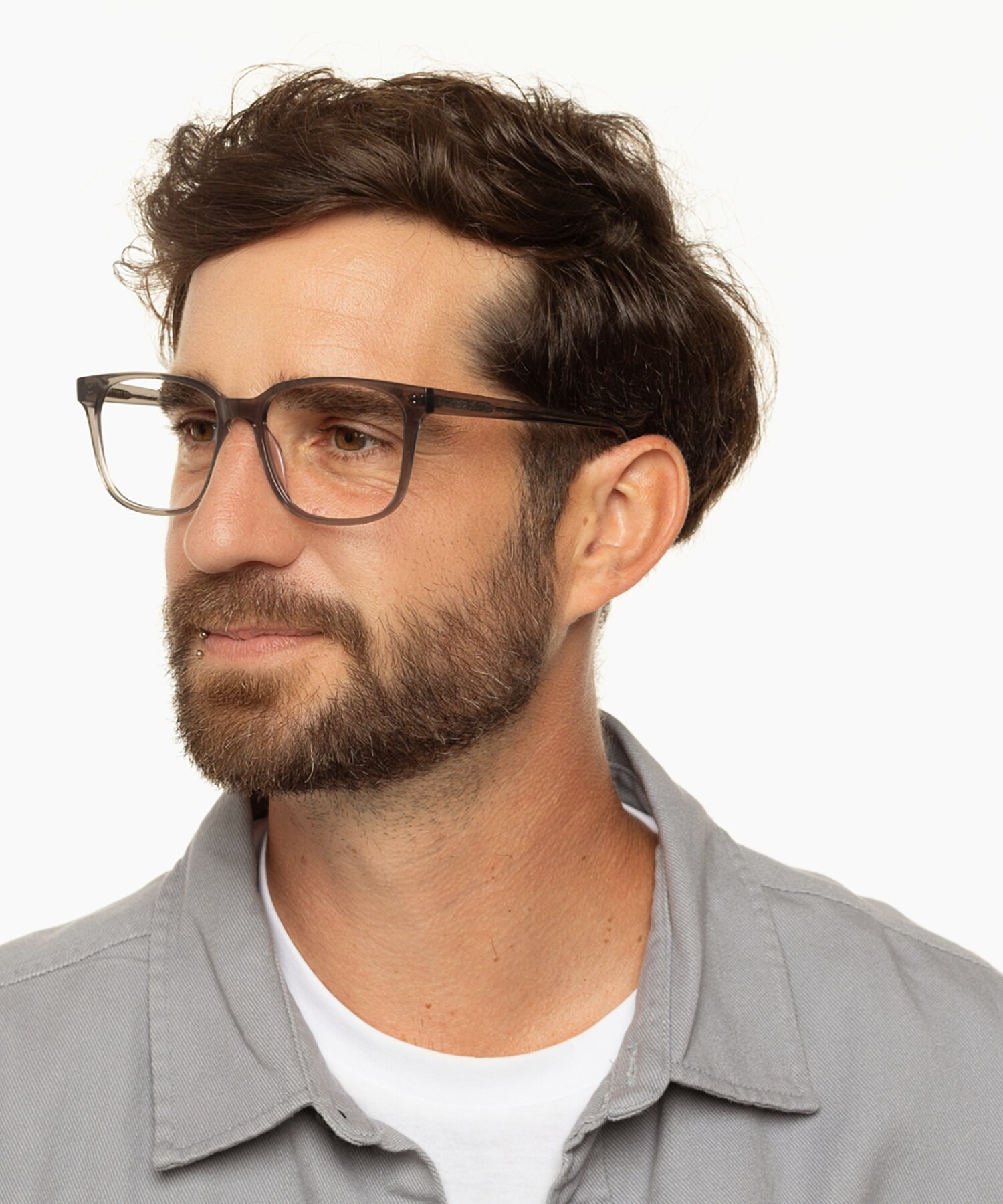 Woodstock Crystal Grau AcetatEyeglass Frames für Herren von B24