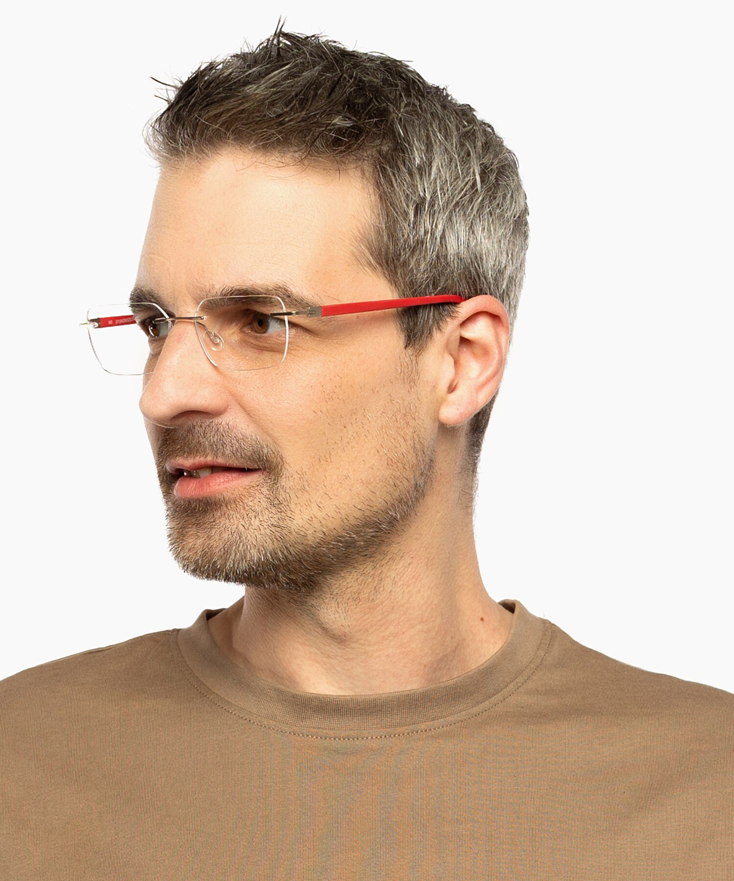 Clearwater Matt Gold  &  Red MetallEyeglass Frames für Herren von B24