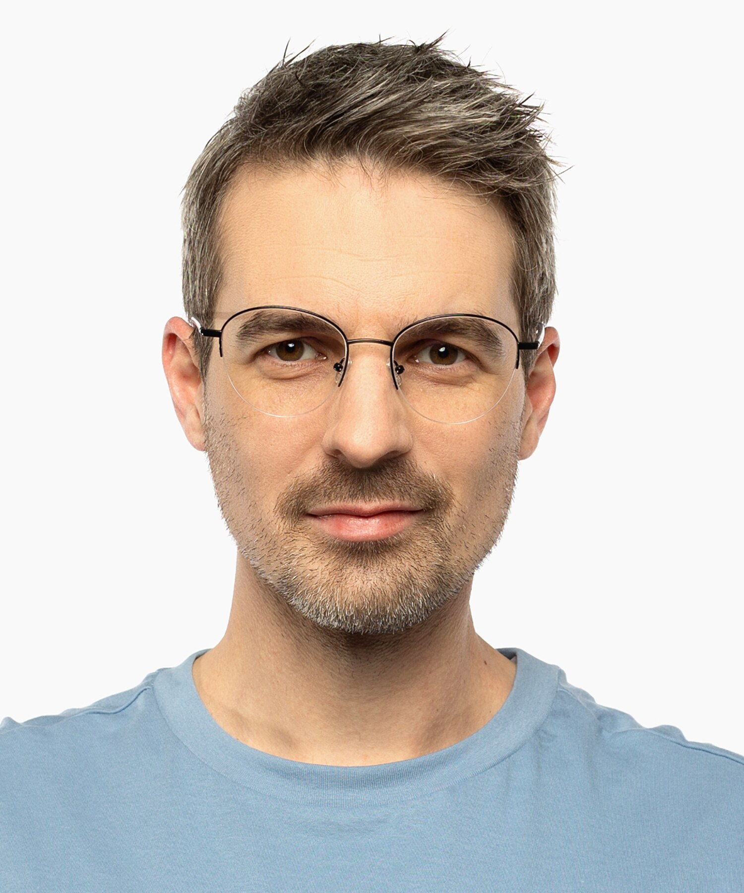 Portland Schwarz MetallEyeglass Frames für Herren von B24