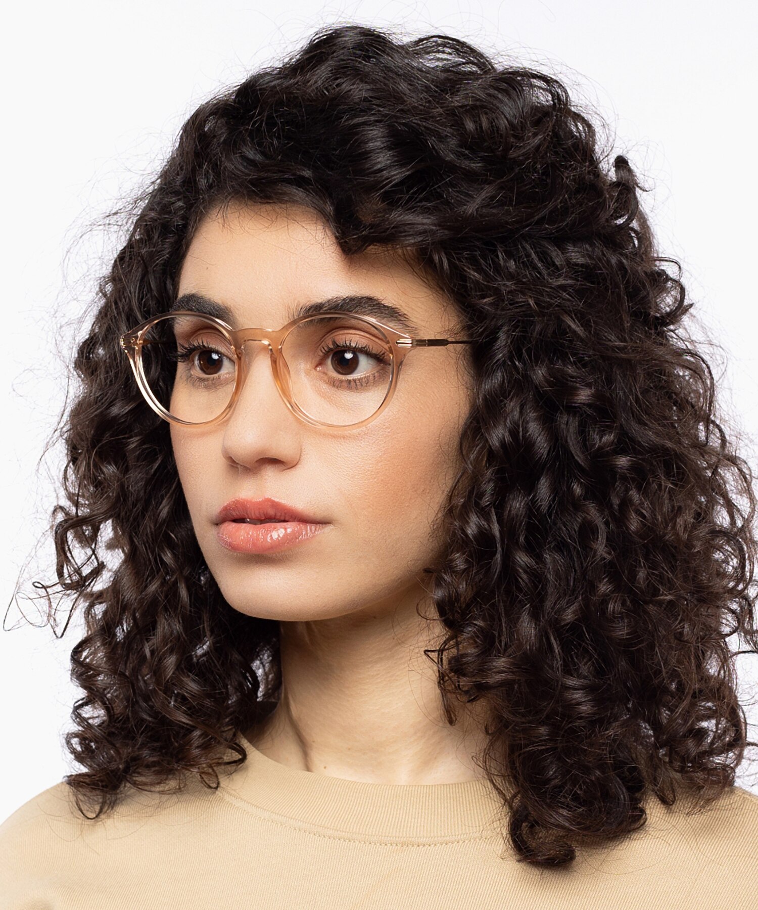 Omaha Crystal Nude  &  Gold KunststoffEyeglass Frames für Damen von B24