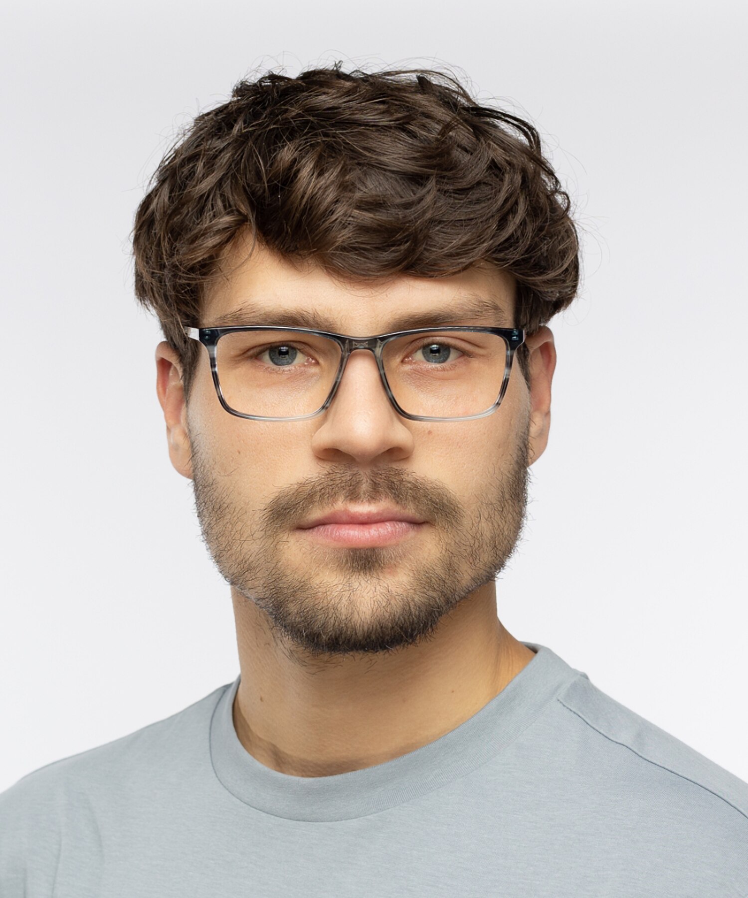 Aaron Blue Horn  &  Matt Silver AcetatEyeglass Frames für Herren von B24