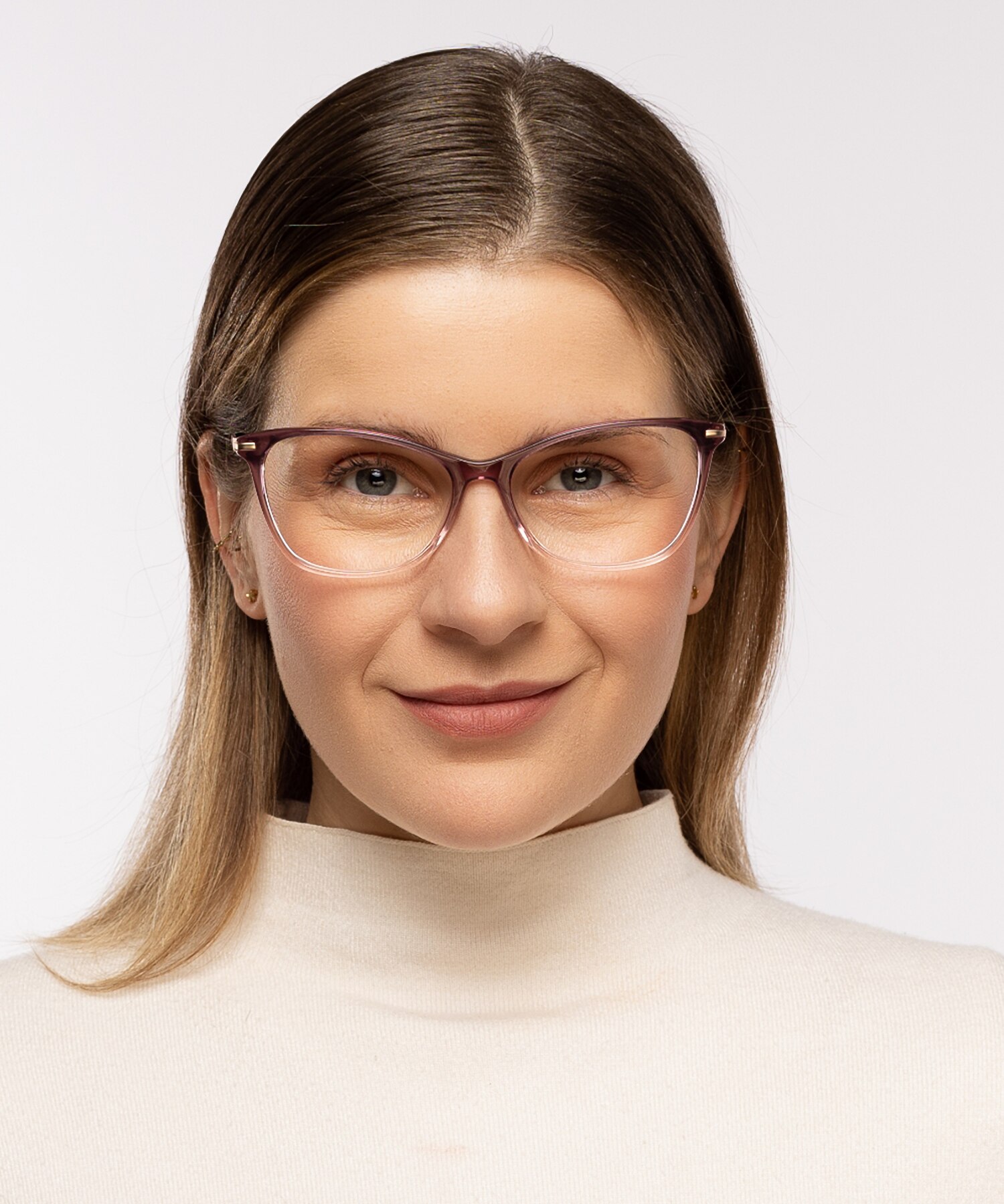 Emily Paars  &  roze  &  roze goud AcetaatEyeglass Frames voor dames van B24