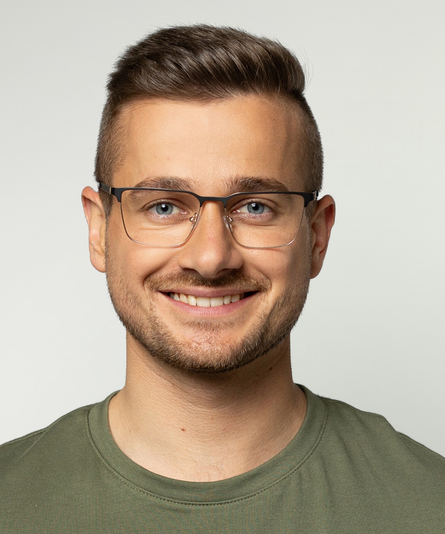 James Matt Black  &  Matt Gold  &  Black MetallEyeglass Frames für Herren von B24