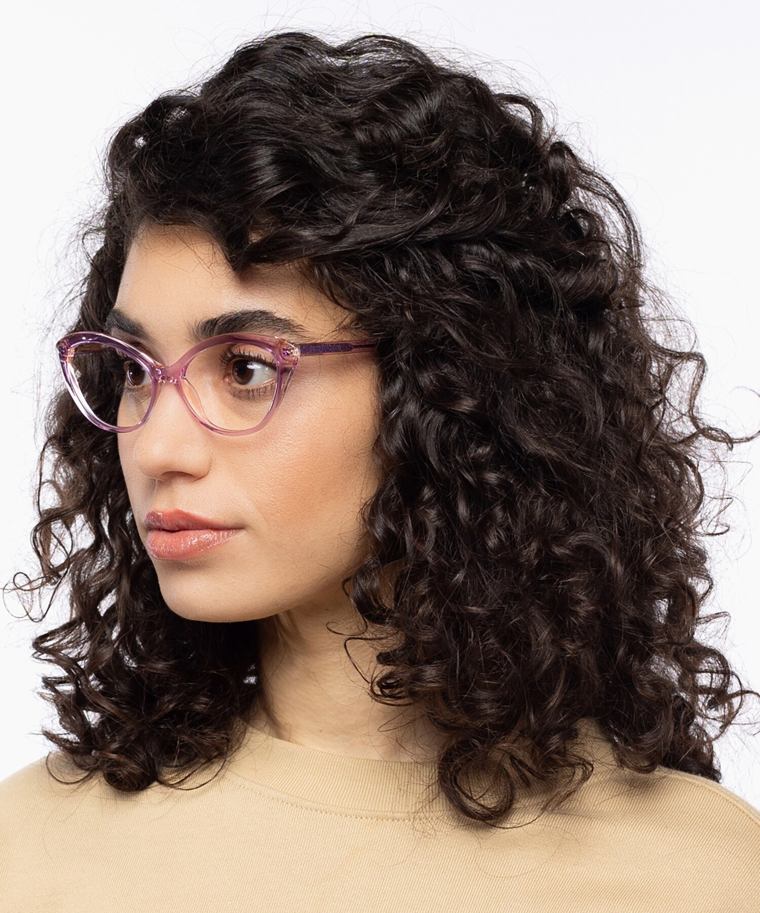 Rose Tweelaags paars  &  perzik AcetaatEyeglass Frames voor dames van B24