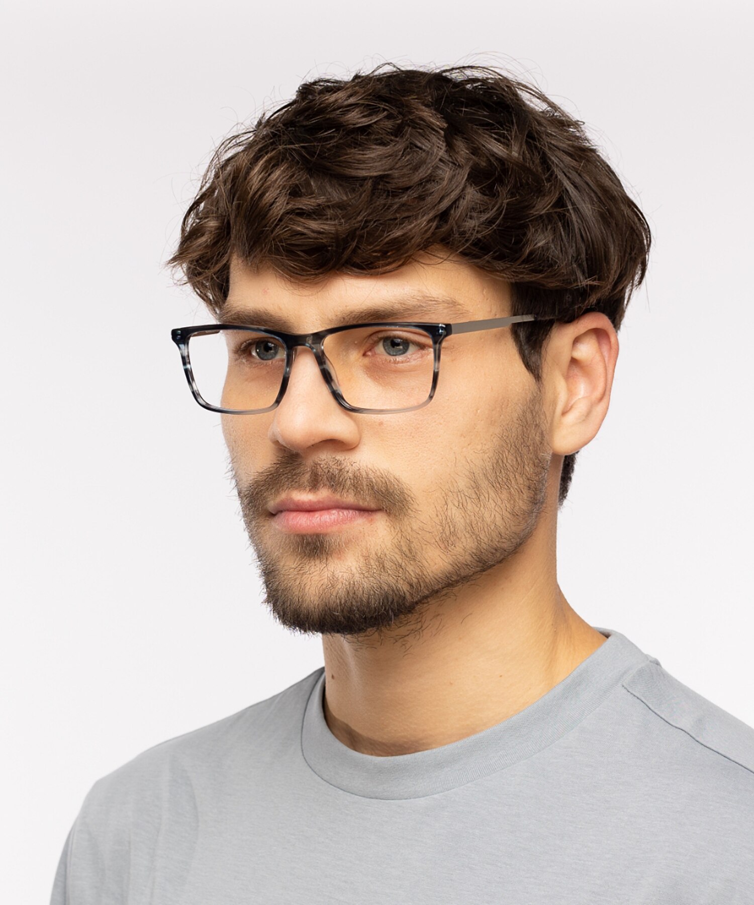 Aaron Blue Horn  &  Matt Silver AcetatEyeglass Frames für Herren von B24