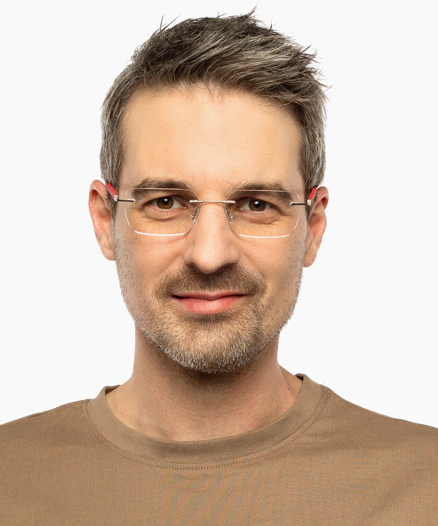 Clearwater Matt Gold  &  Red MetallEyeglass Frames für Herren von B24