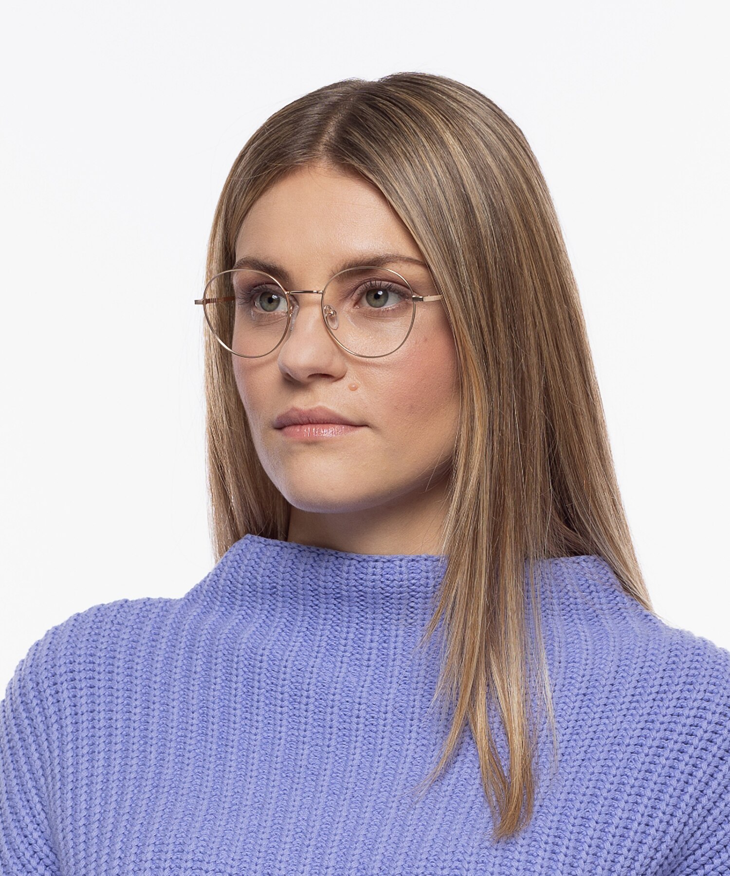 Carter Satin Gold  &  Blue Havana MetallEyeglass Frames für Damen von B24