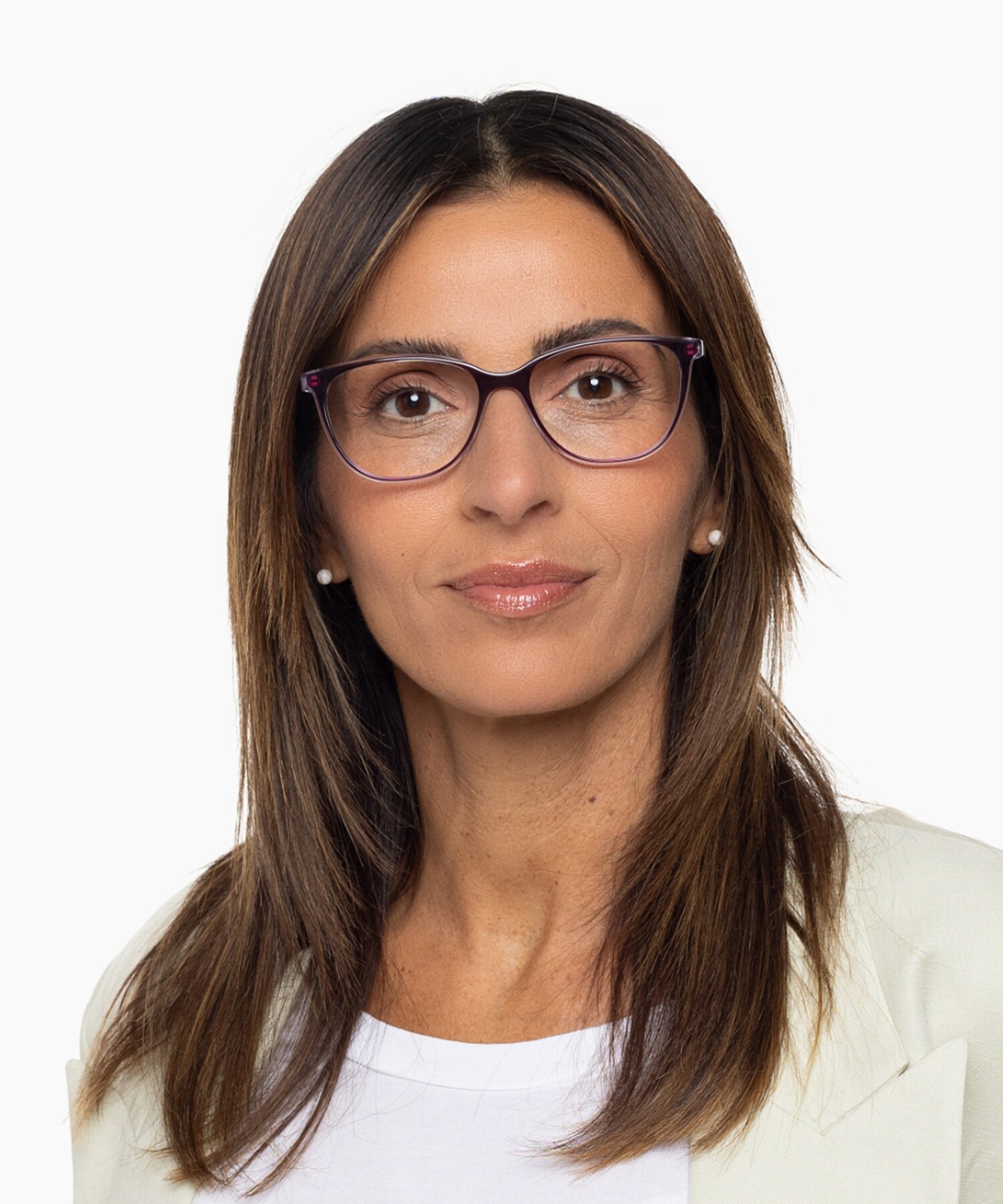 Milano Bilayer Purple Crystal AcetatEyeglass Frames für Damen von B24