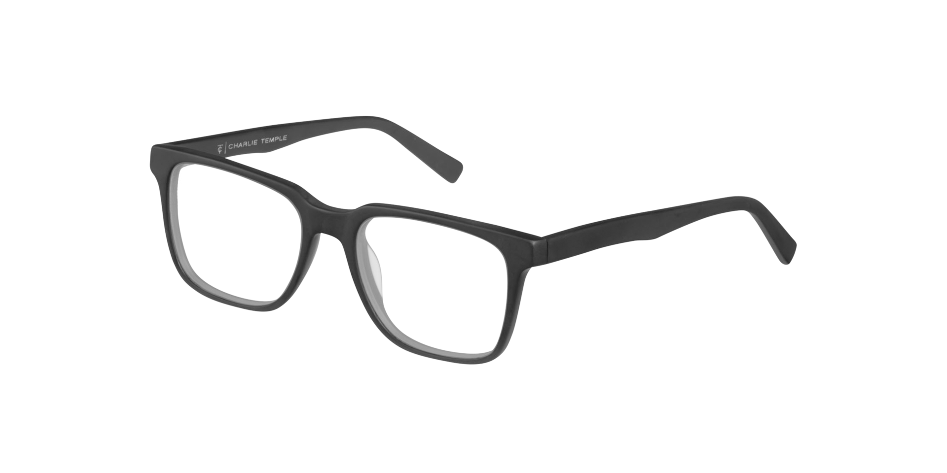 Balthazar Zwart AcetaatEyeglass Frames van B24, Hoekweergave