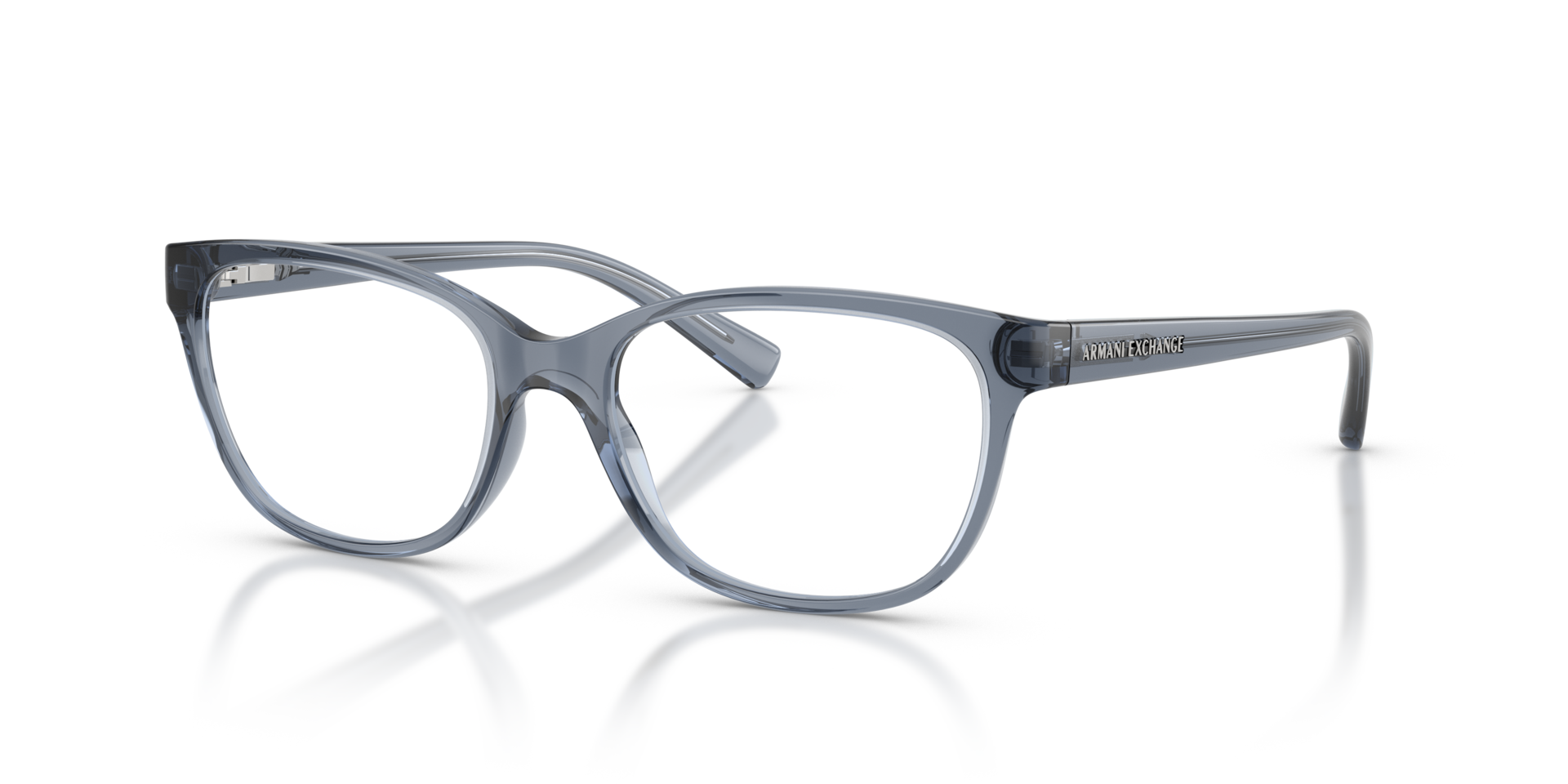 AX3037 Glänzendes transparentes Blau KunststoffEyeglass Frames von B24, Dreiviertelansicht