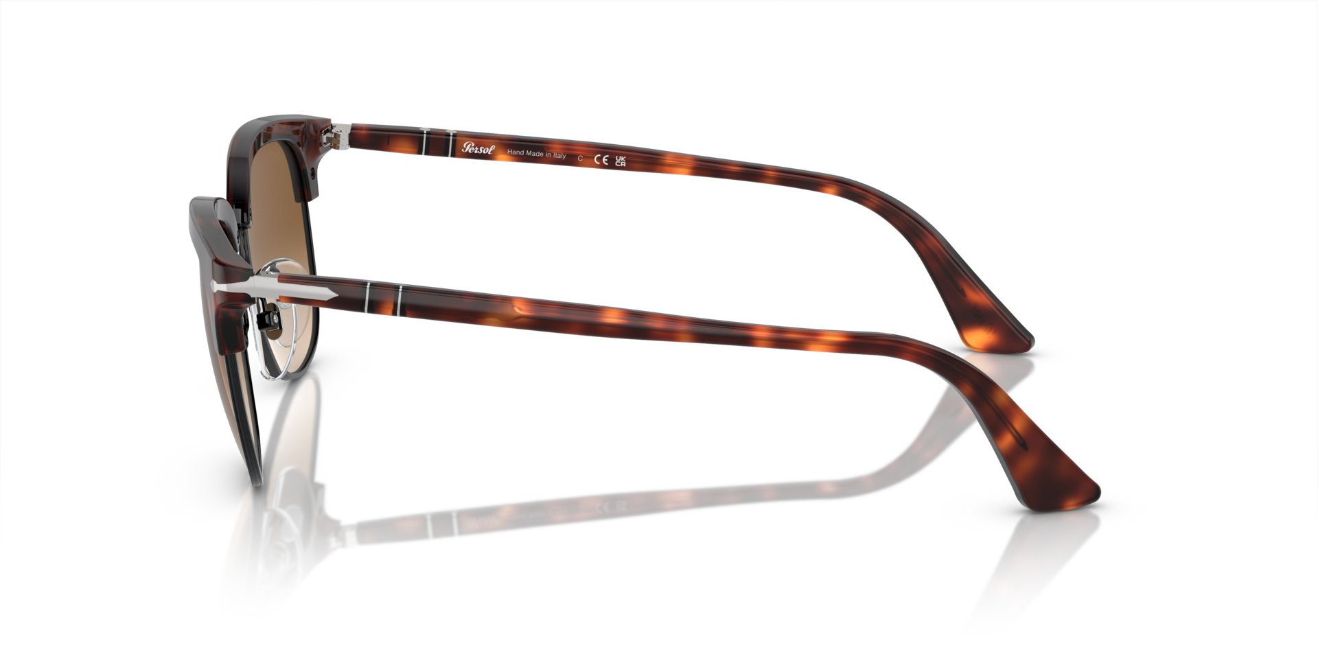 PO3105S Bruin Tortoise Zwart AcetaatSunglass Frames van B24, Zijaanzicht