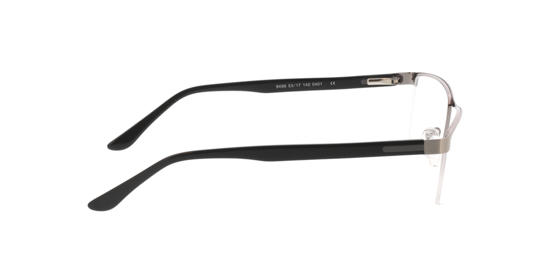Daxton Zilver  &  zwart MetaalEyeglass Frames van B24, Zijaanzicht