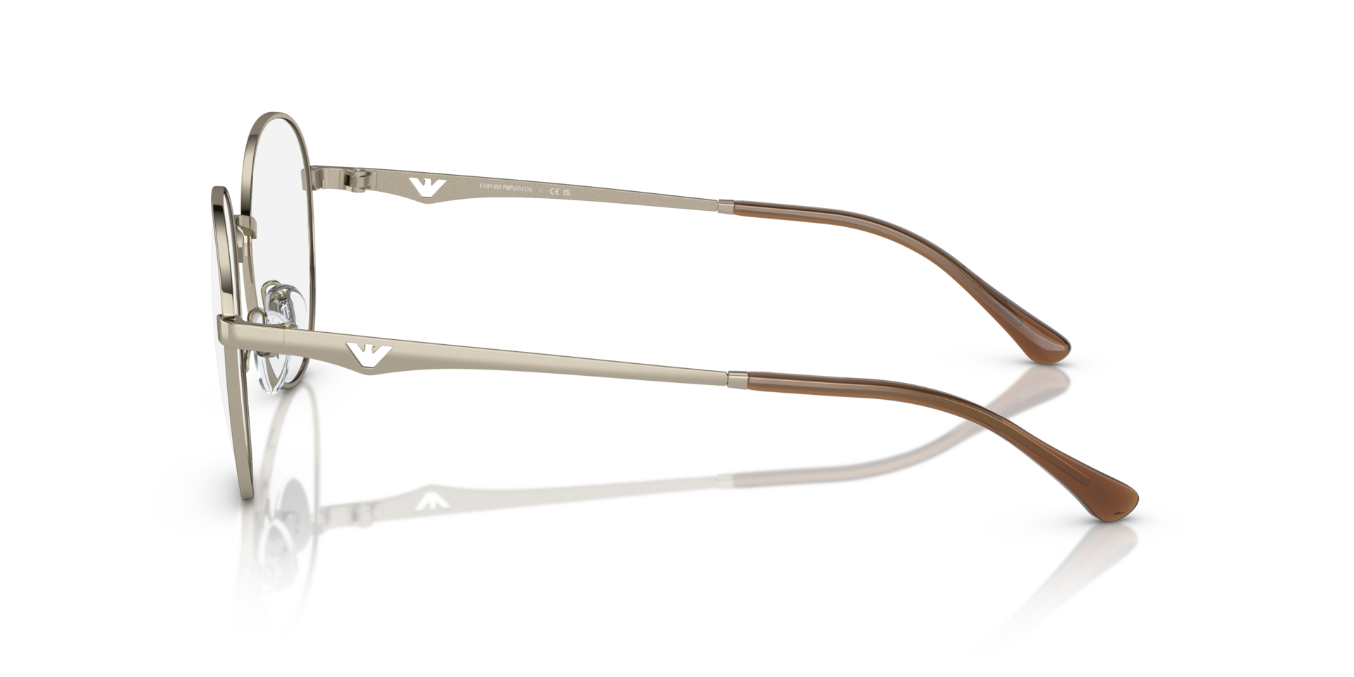EA1144 Glanzend Lichtgoud MetaalEyeglass Frames van B24, Zijaanzicht