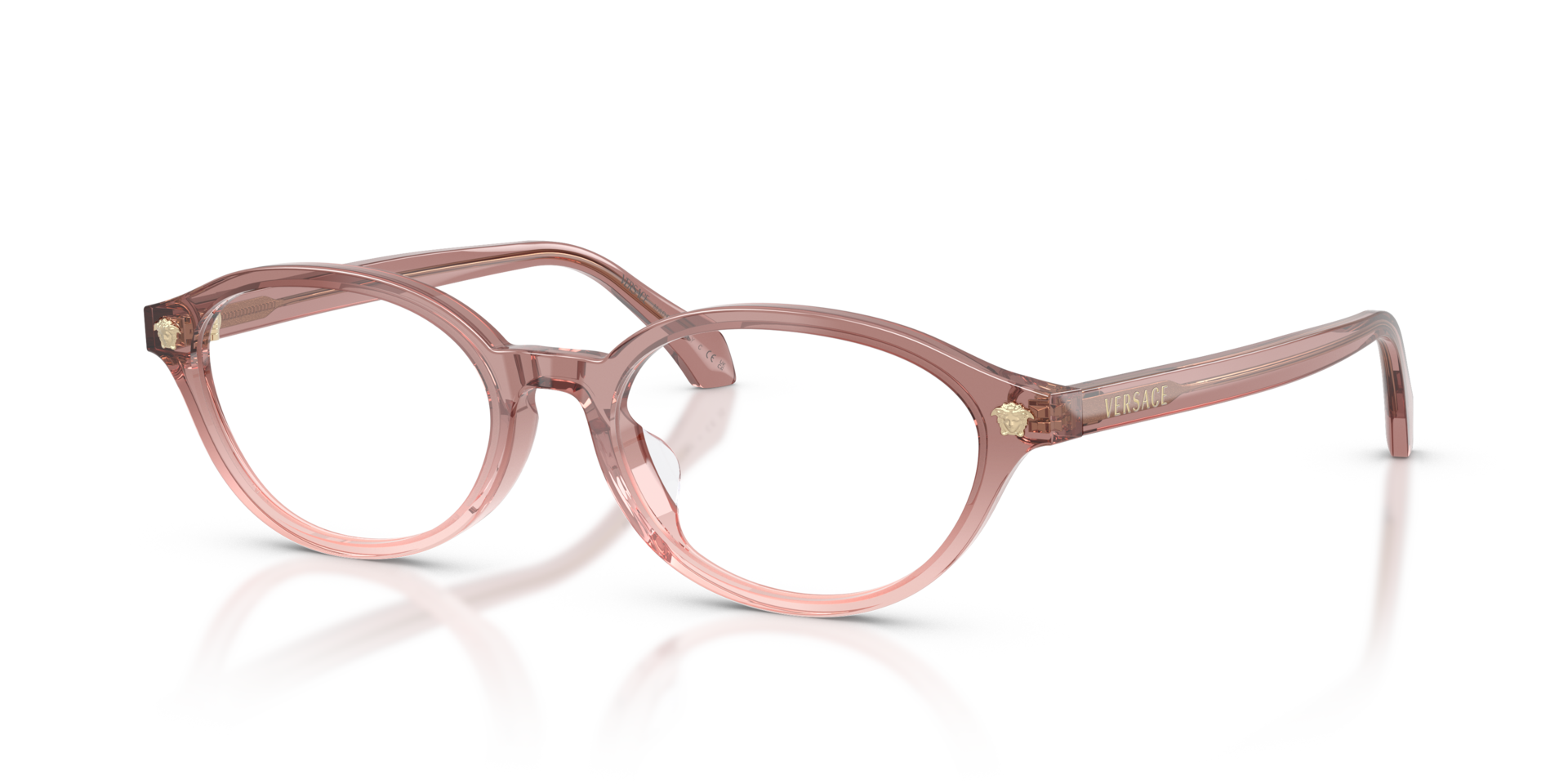 VE3393D Brown & Pink AcetaatEyeglass Frames van B24, Hoekweergave