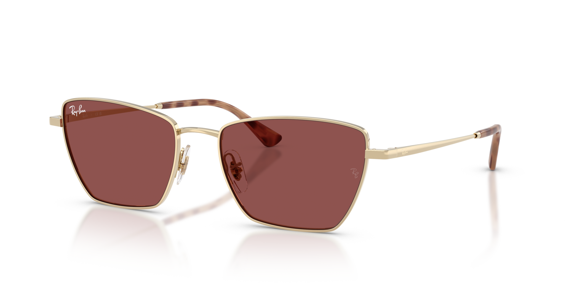 RB3783 Lichtgoud MetaalSunglass Frames van B24, Hoekweergave