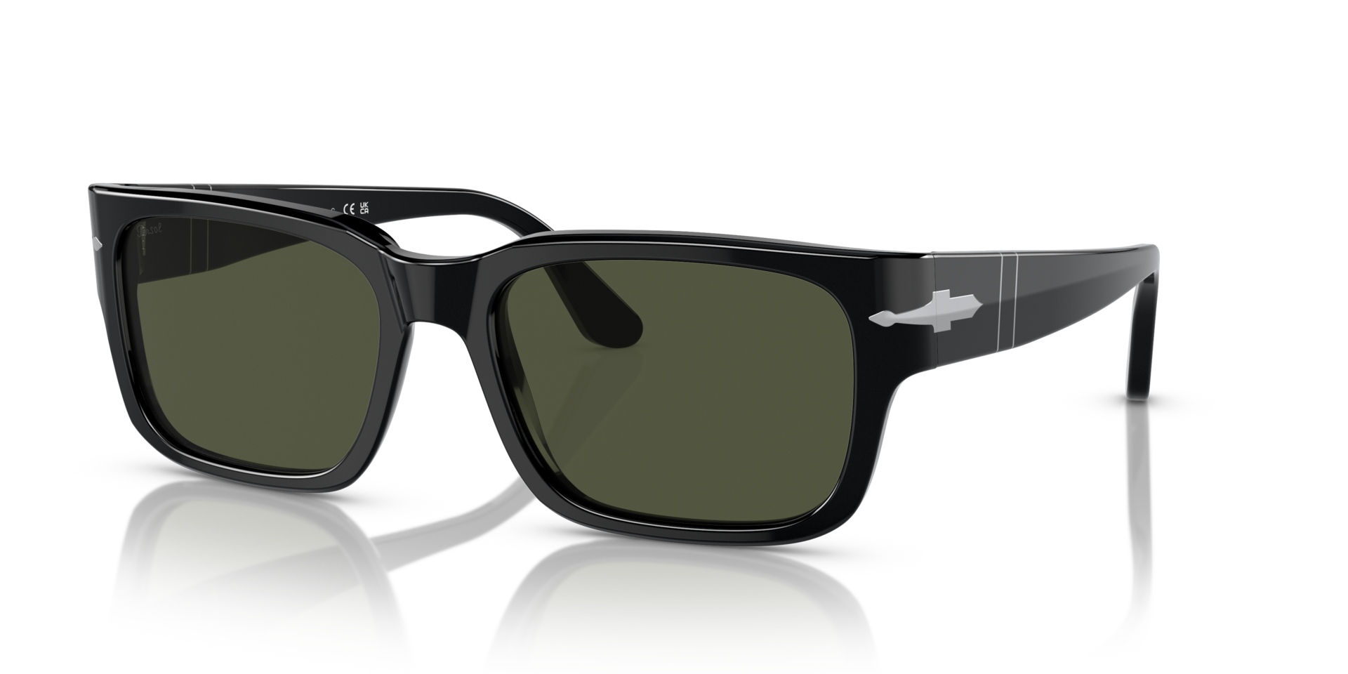 PO3315S Zwart AcetaatSunglass Frames van B24, Hoekweergave