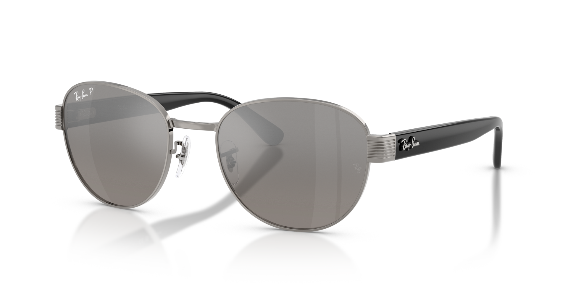 RB3766CH Staalgrijs MetaalSunglass Frames van B24, Hoekweergave