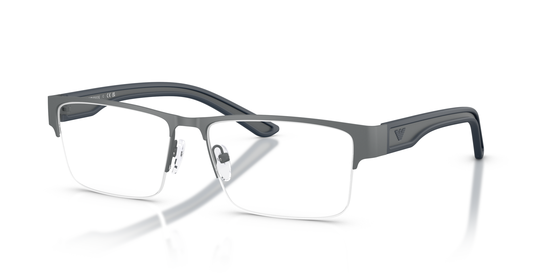 EA1182 Rubberized Grey MetallEyeglass Frames von B24, Dreiviertelansicht