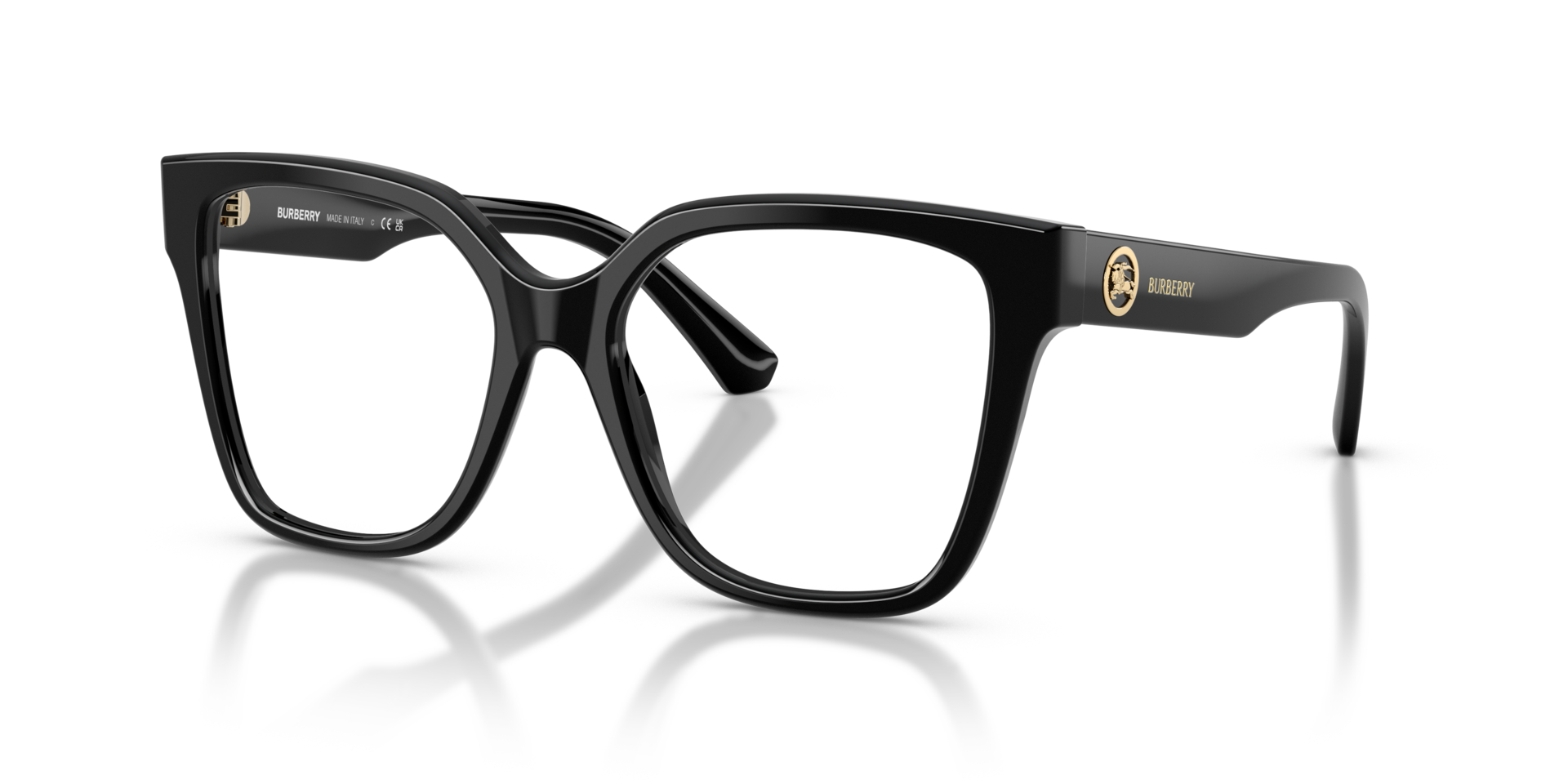 BE2443 Zwart AcetaatEyeglass Frames van B24, Hoekweergave