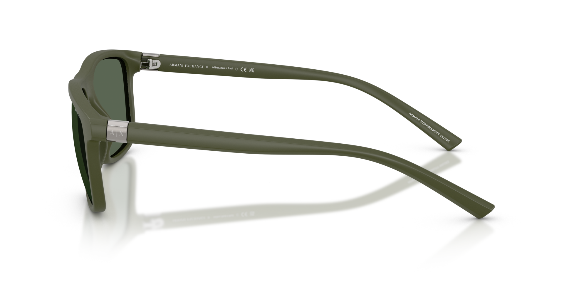 AX4167SU Matte Green KunststofSunglass Frames van B24, Zijaanzicht