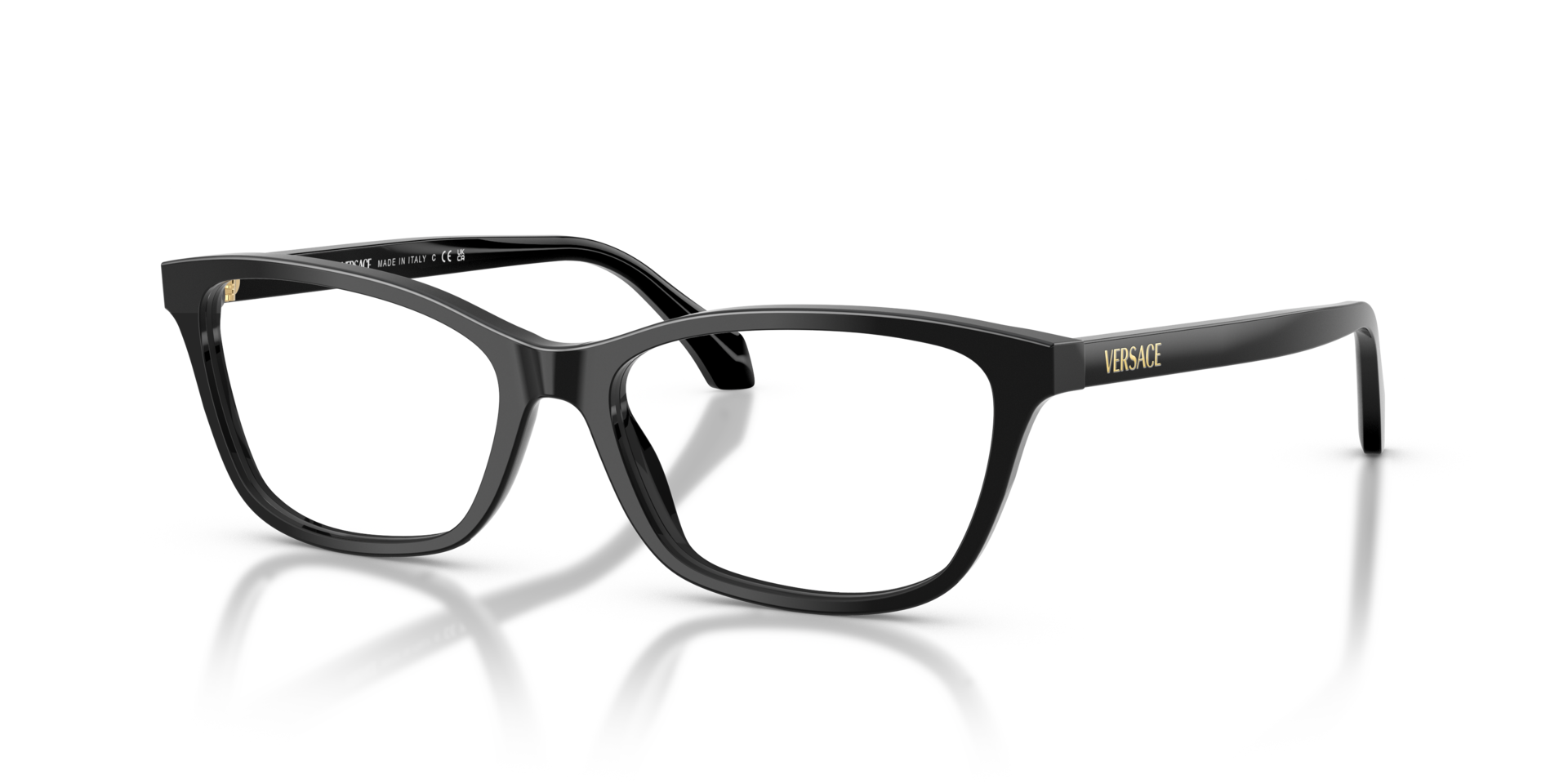 VE3375 Zwart AcetaatEyeglass Frames van B24, Hoekweergave