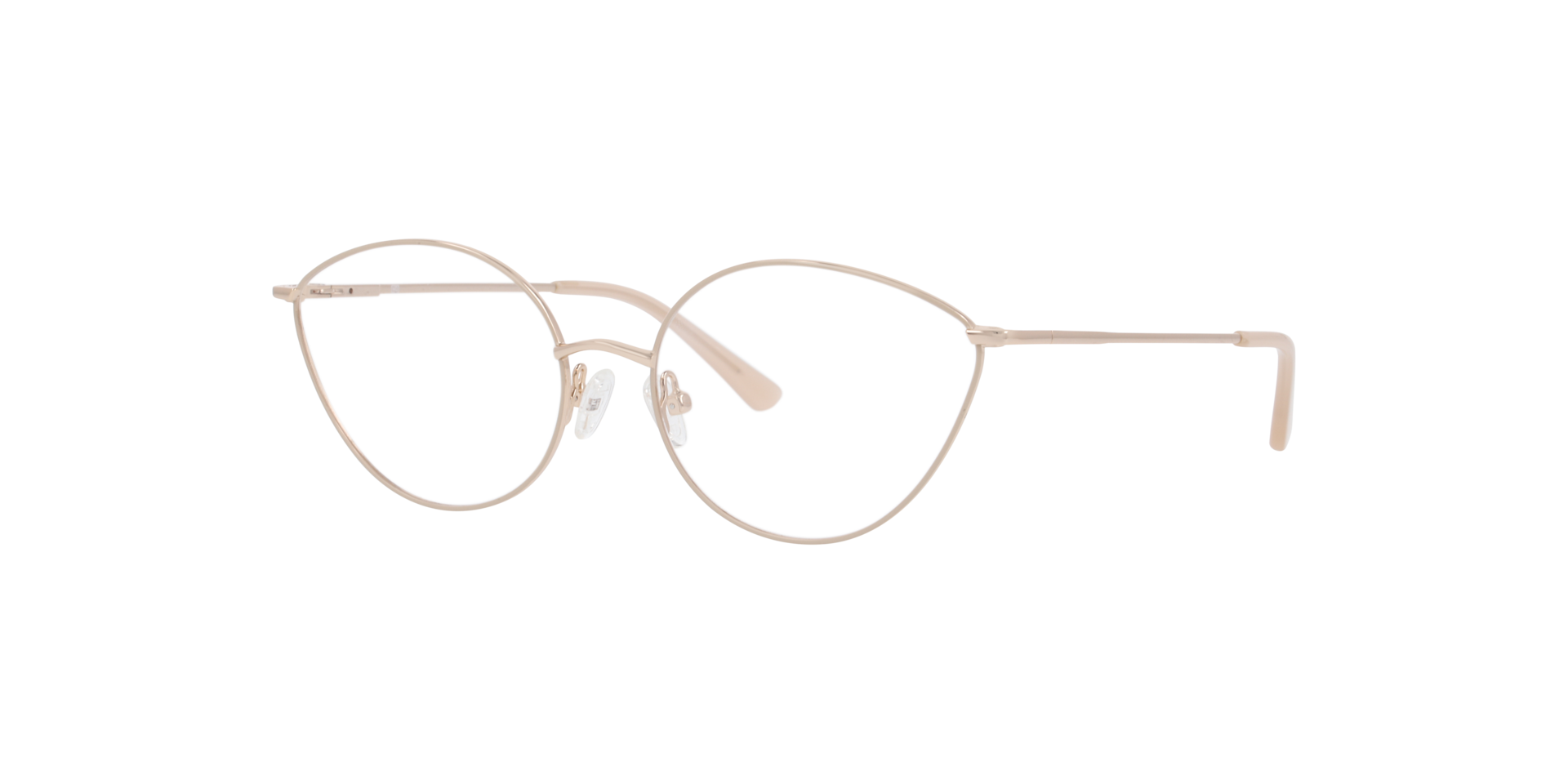 VIRGINIA Beige On Gold MetallEyeglass Frames von B24, Dreiviertelansicht