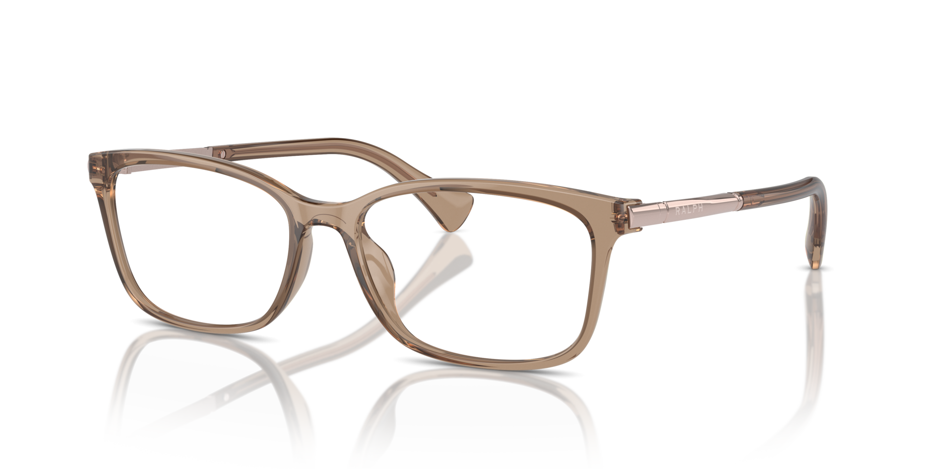 RA7160U Transparant Beige KunststofEyeglass Frames van B24, Hoekweergave