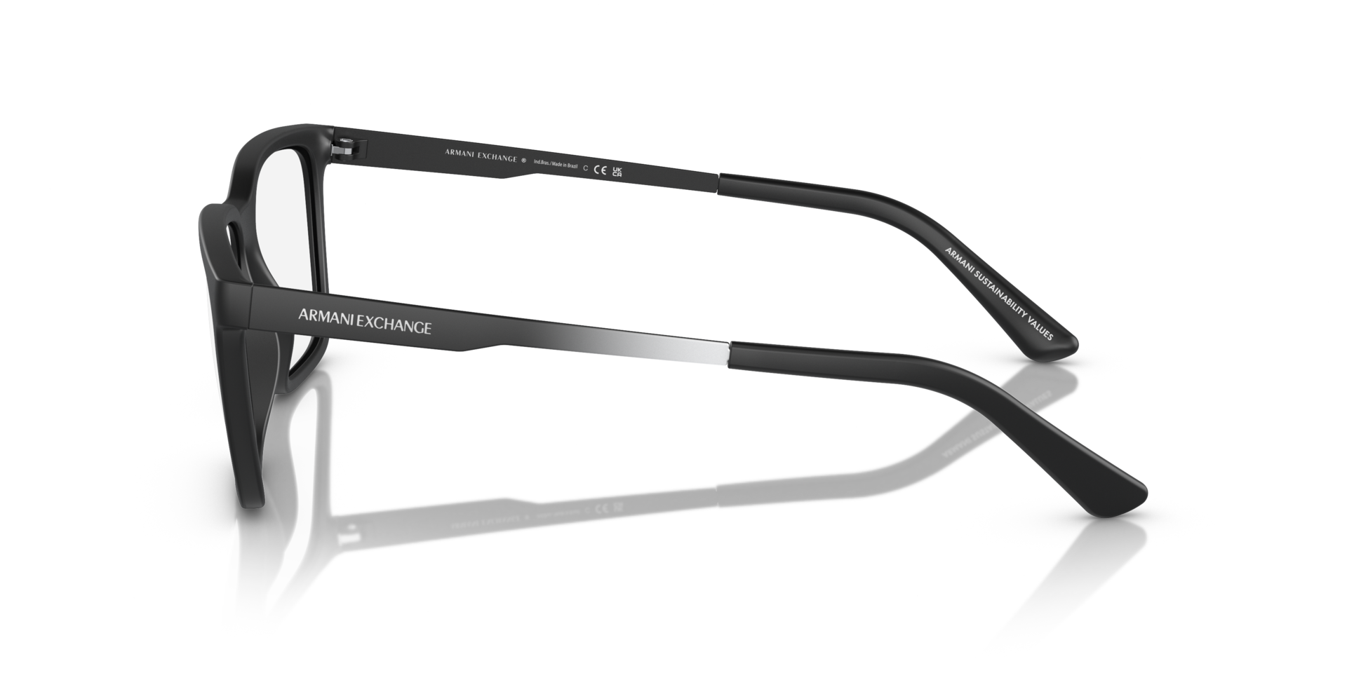 AX3103 Matzwart KunststofEyeglass Frames van B24, Zijaanzicht