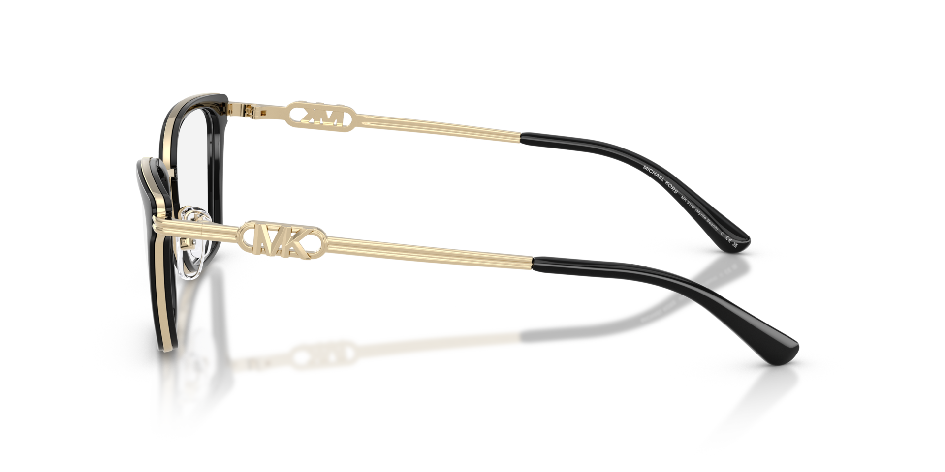MK3102 Schwarz MetallEyeglass Frames von B24, Seitenansicht