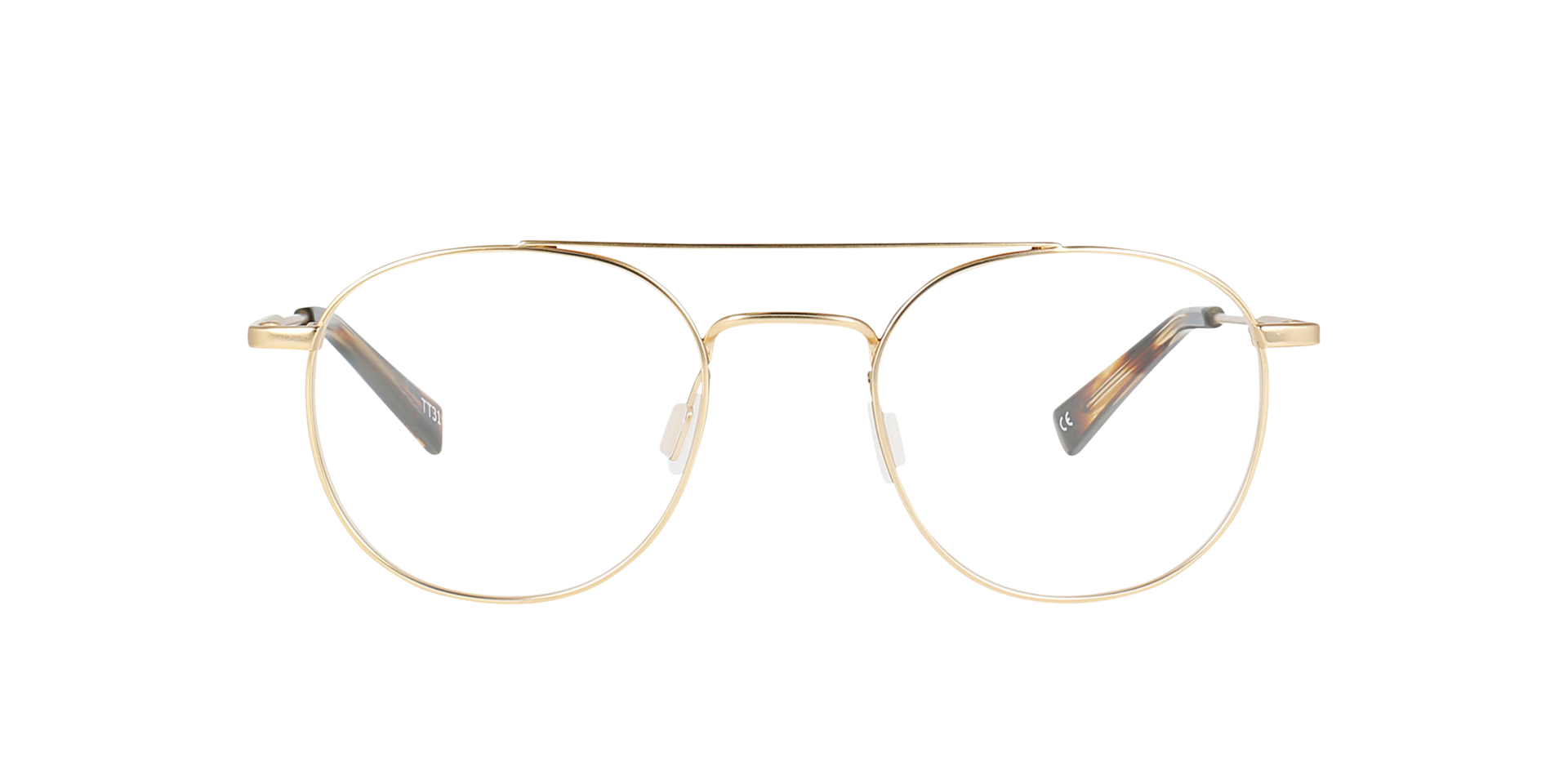 Merlin Light Gold Titanium TitanEyeglass Frames von B24, Vorderansicht