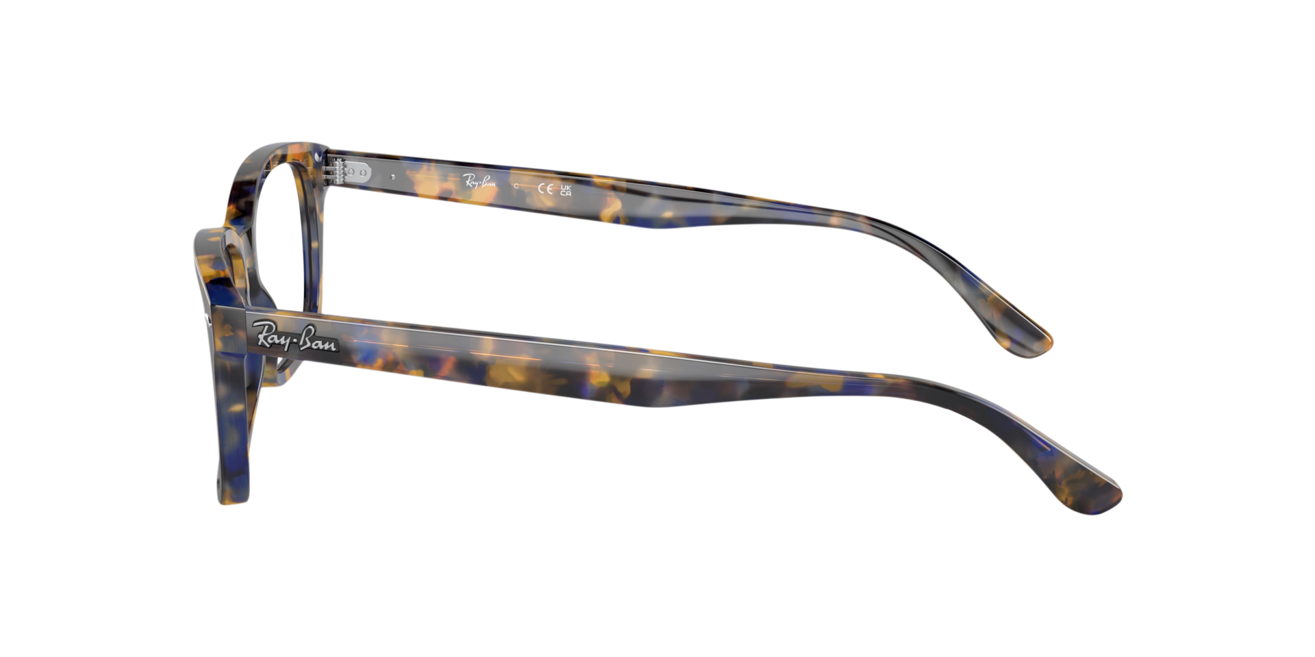RB5428 Geel & blauw Havana AcetaatEyeglass Frames van B24, Zijaanzicht