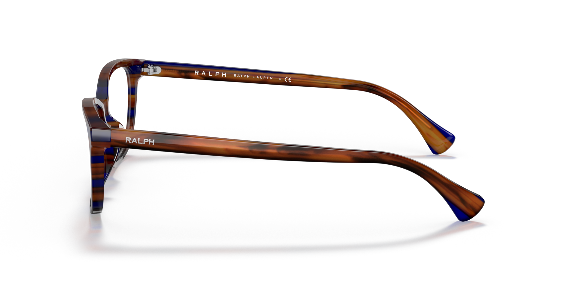 RA7133U Striped Brown Blue AcetaatEyeglass Frames van B24, Zijaanzicht