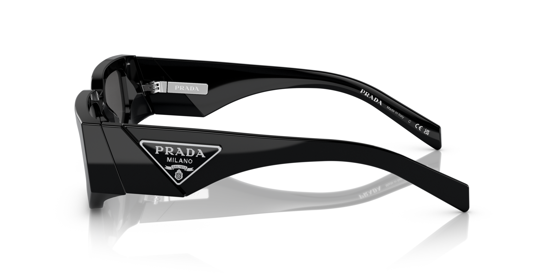 PR 09ZS Schwarz AcetatSunglass Frames von B24, Seitenansicht