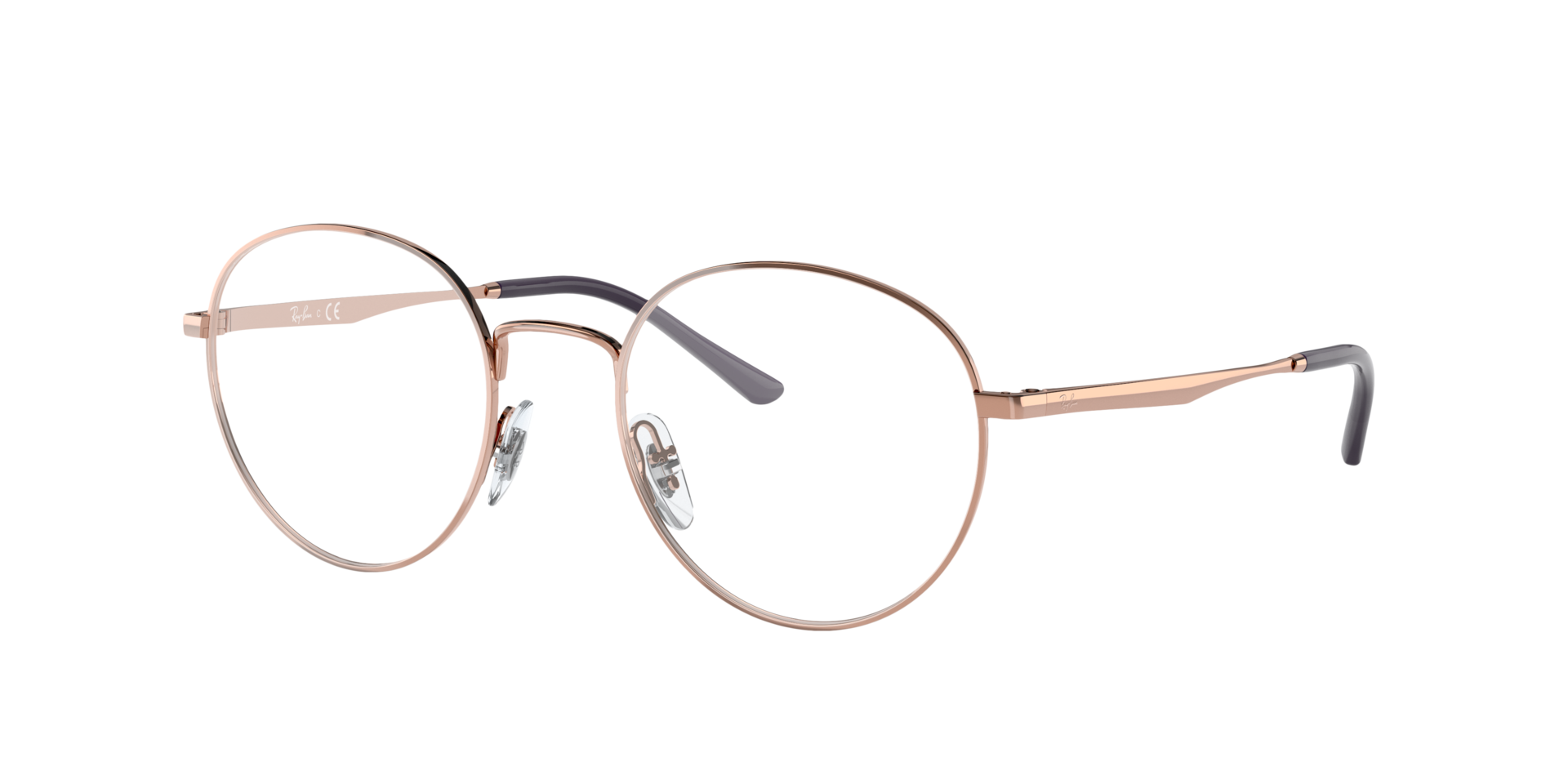 RB3681V Roségoud MetaalEyeglass Frames van B24, Hoekweergave