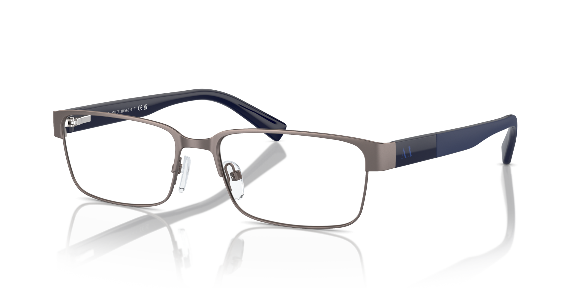 AX1017 Matt Gunmetal MetallEyeglass Frames von B24, Dreiviertelansicht