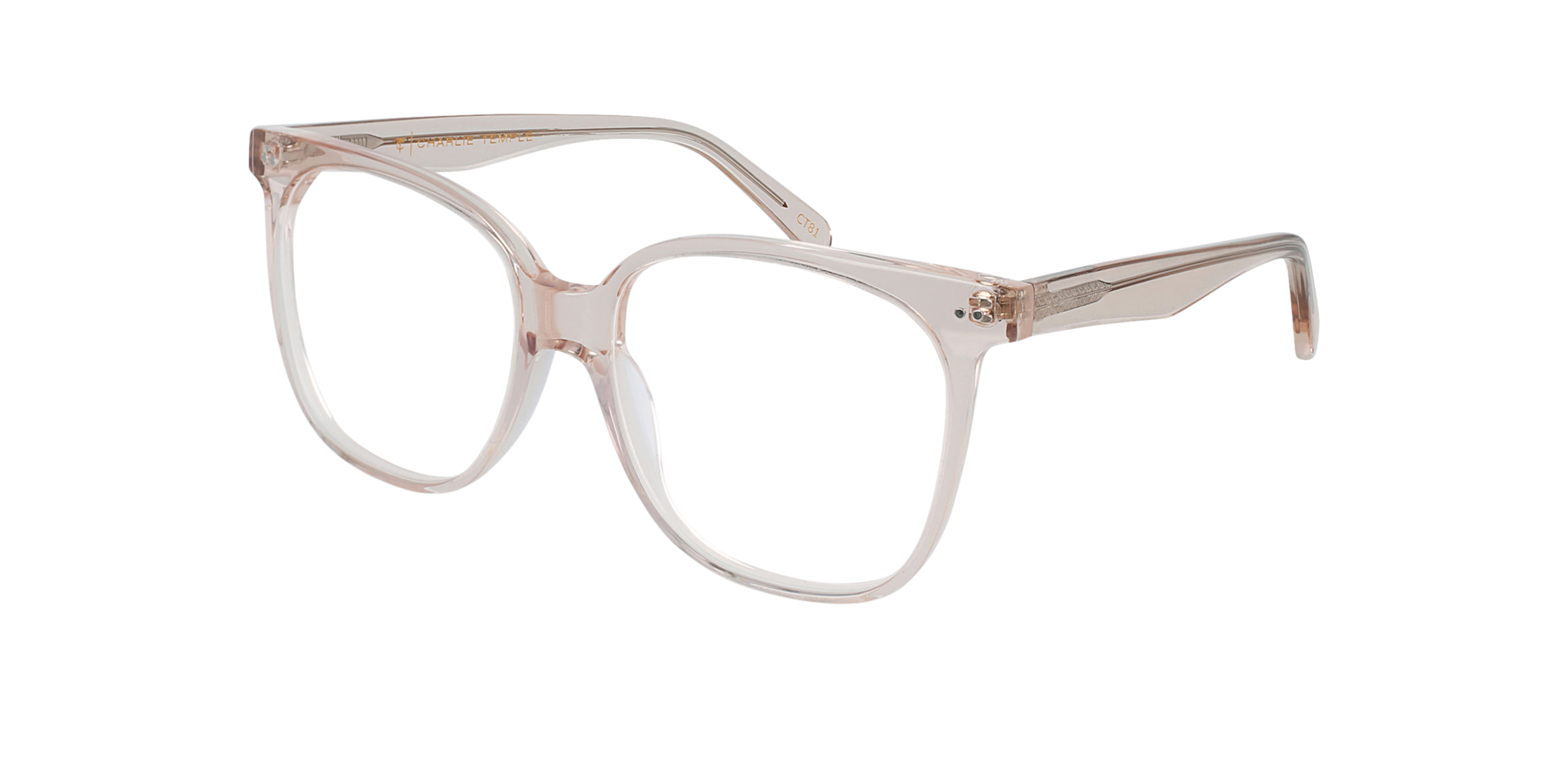 Big Mama Crystal Rosewater AcetatEyeglass Frames von B24, Dreiviertelansicht