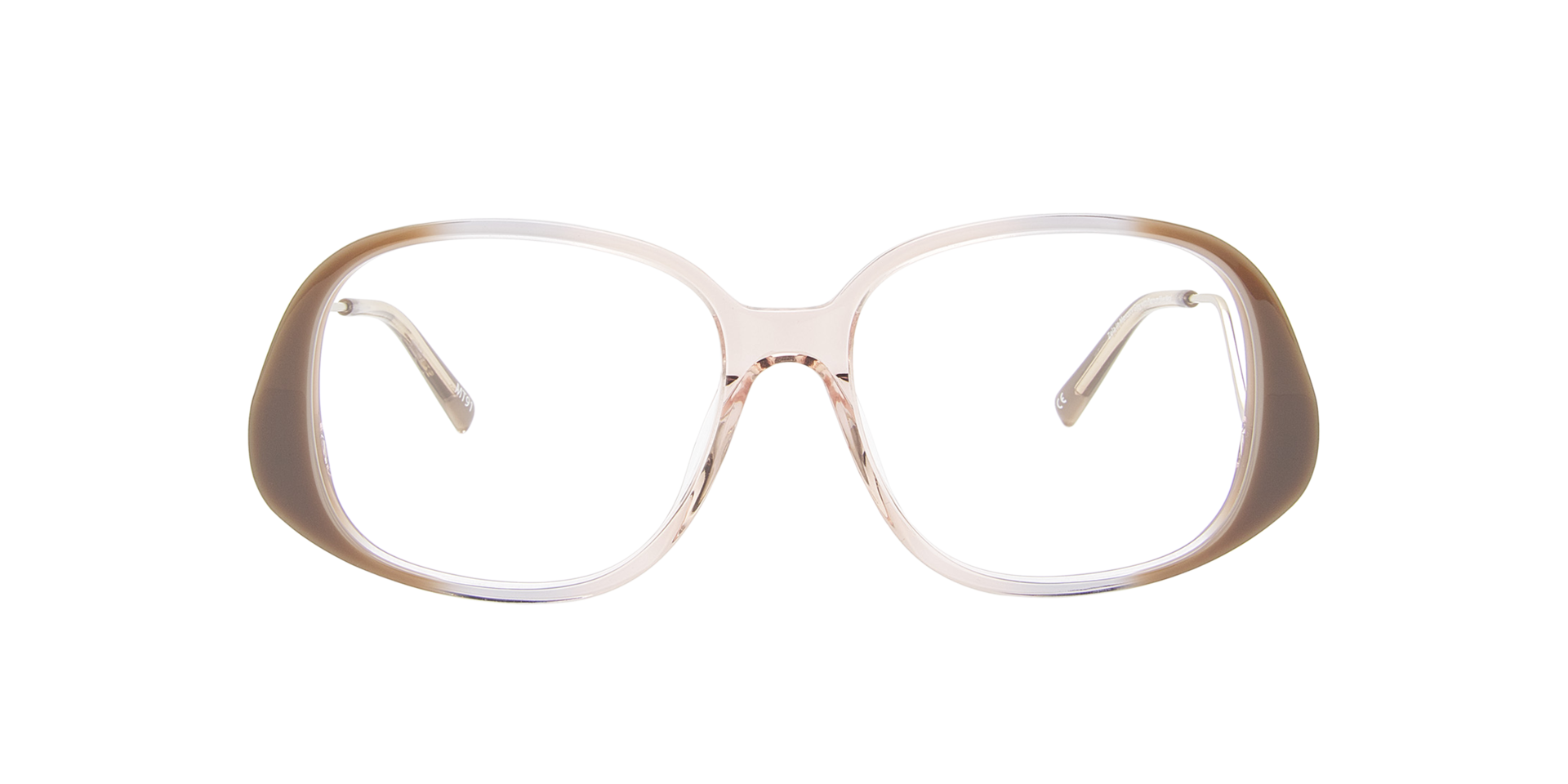 Zela Mercury Grey & Silver Metal AcetaatEyeglass Frames van B24, Vooraanzicht