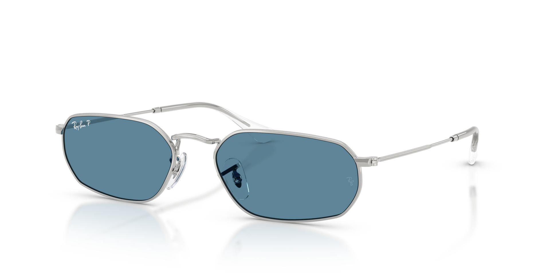 RB3947 Silber MetallSunglass Frames von B24, Dreiviertelansicht
