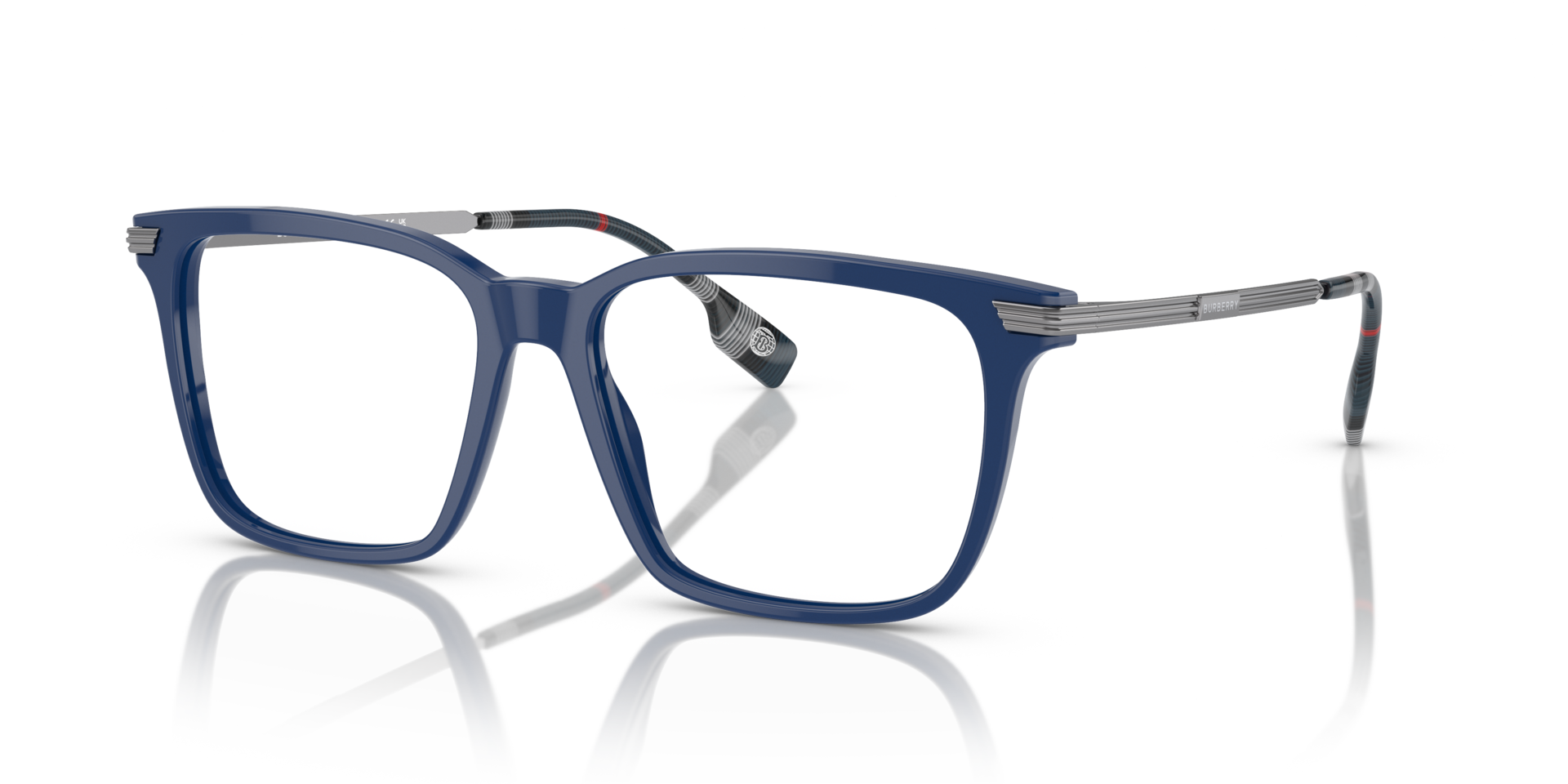 BE2378 Blauw AcetaatEyeglass Frames van B24, Hoekweergave