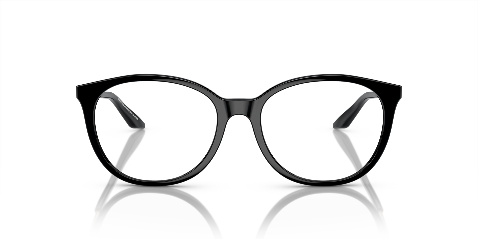 AX3109 Glanzend zwart KunststofEyeglass Frames van B24, Vooraanzicht